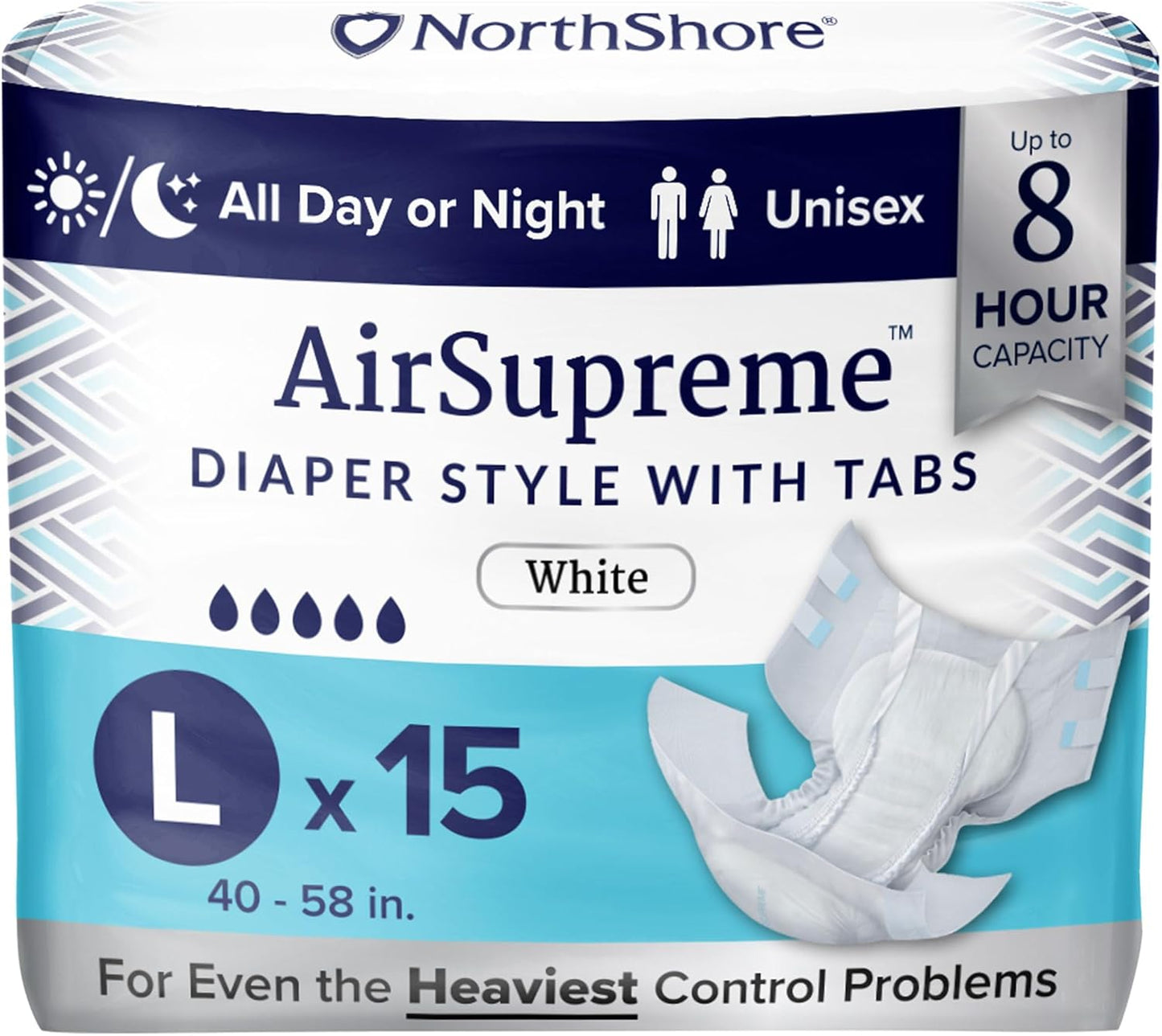 NorthShore AirSupreme Large Briefs: 15 Pack, Maximum Protection
