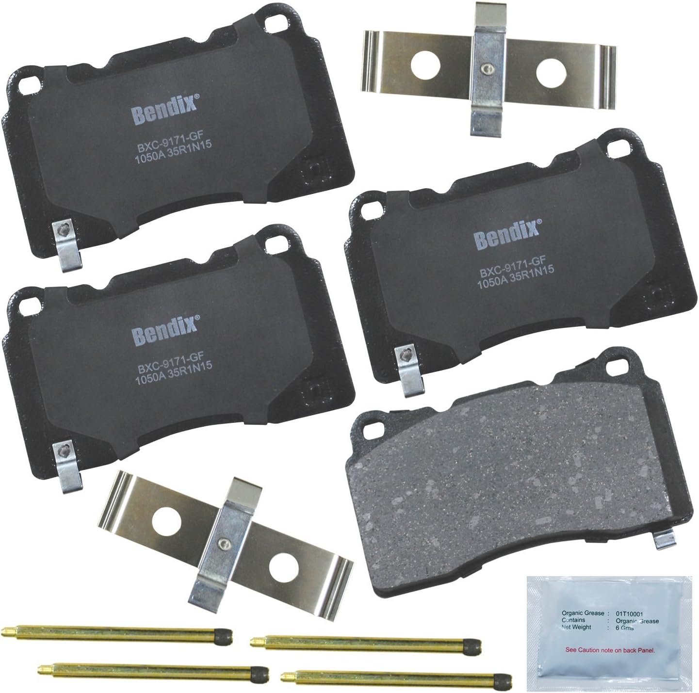 Bendix Priority1 CFC1050A Ceramic Front Brake Pads for Vehicles
