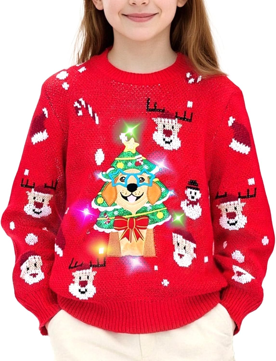 Meland Kids Light Up Christmas Sweater for Fun Holiday Cheer
