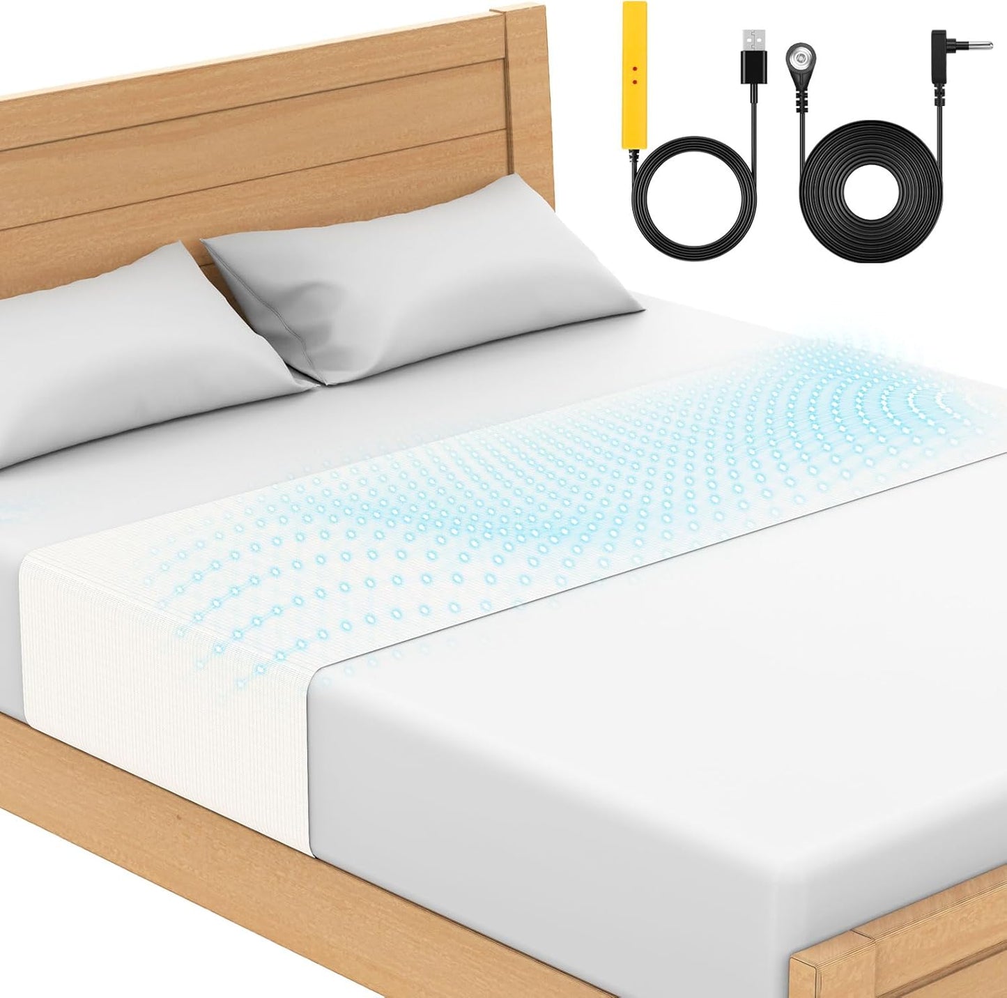 Grounding Flat Sheets for All Mattress Sizes with Silver Fiber