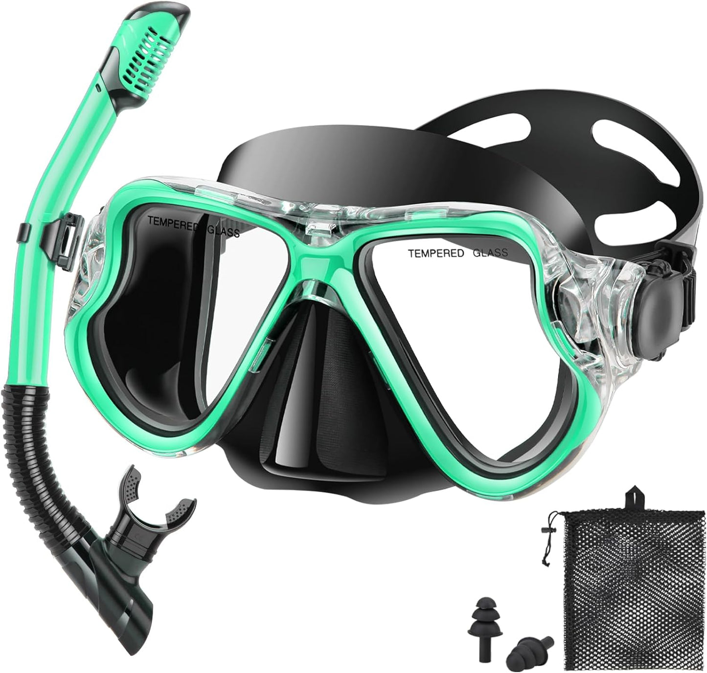 Panoramic Dry Snorkel Set with Anti-Leak Lens