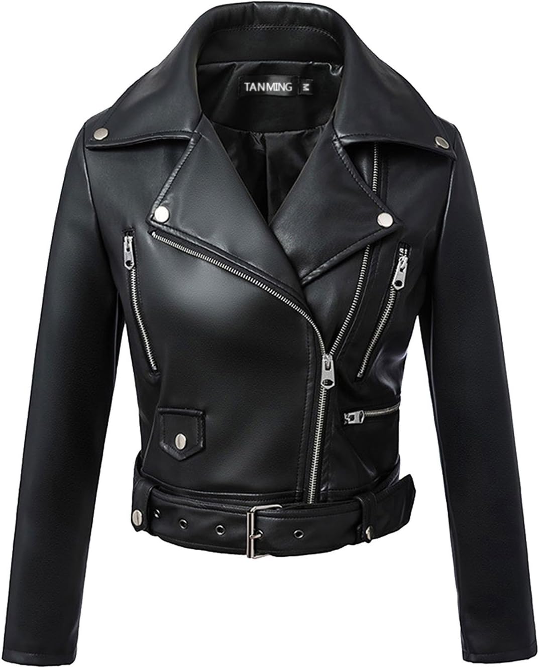 Tanming Women's Faux Leather Moto Biker Short Coat Jacket Review