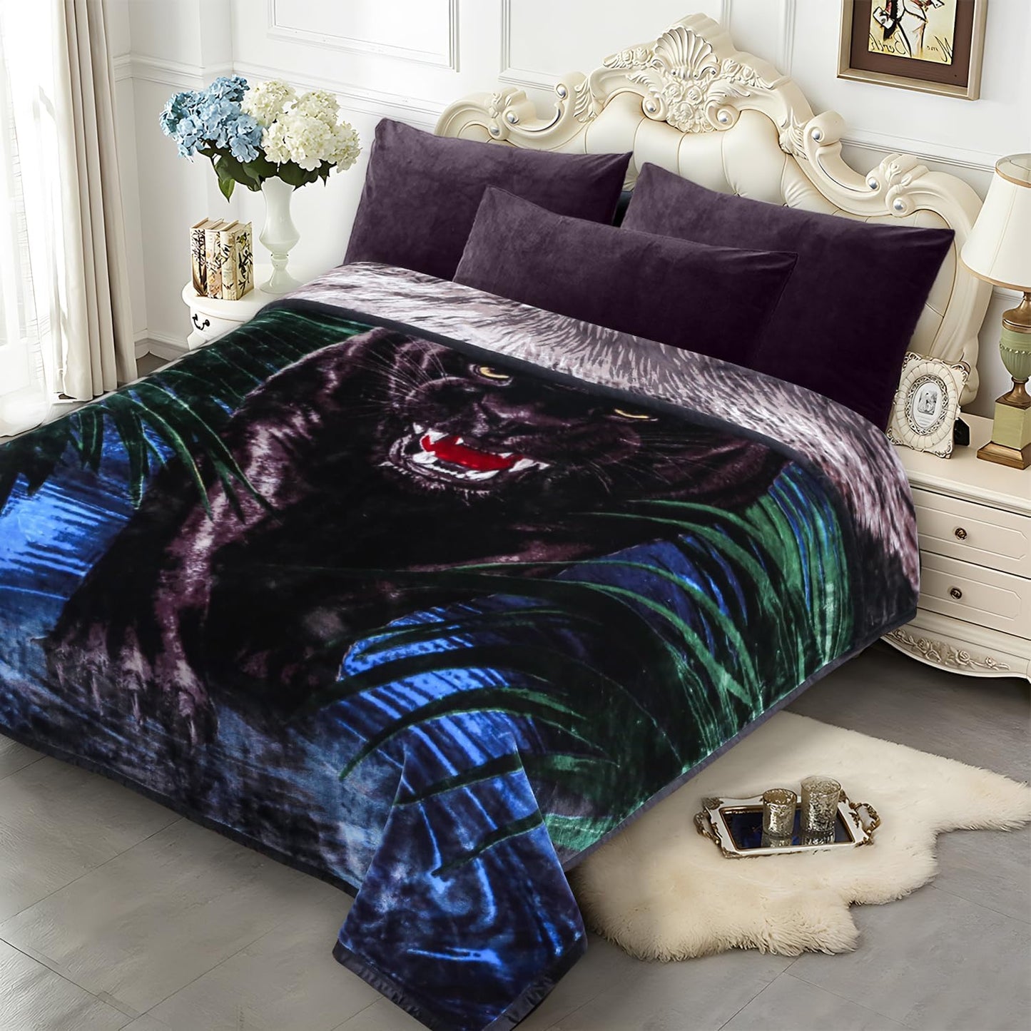 JYK Soft Fleece Bed Blanket King Size for Ultimate Warmth