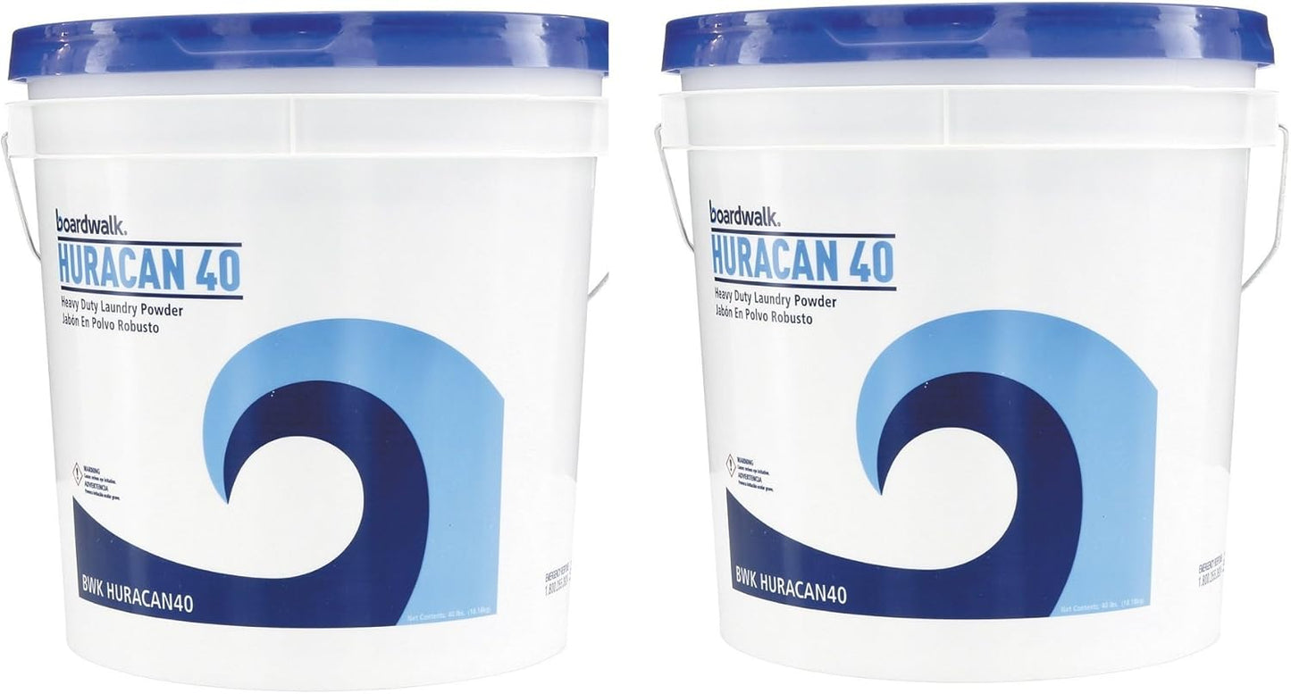 Boardwalk HURACAN40 Low Suds Laundry Detergent Powder 40lb Pail