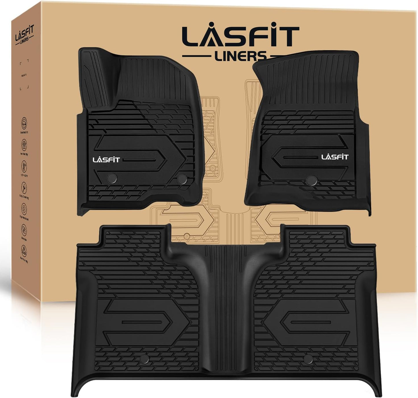 LASFIT Floor Mats for Chevy Silverado/GMC Sierra 2019-2026