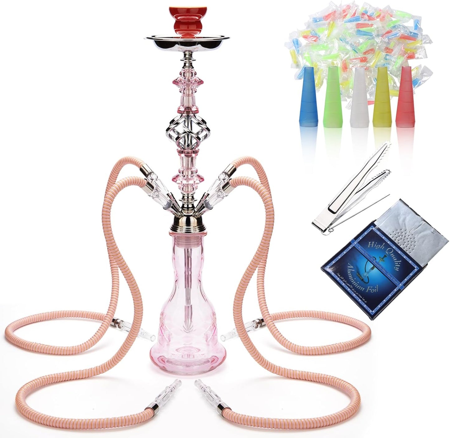 22in Premium Hookah Set With Everything for 4 Hoses - GRENAOH