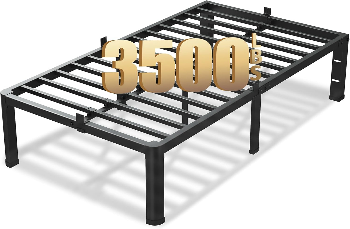 16 Inch Twin Size Bed Frame with Heavy Duty Metal Support