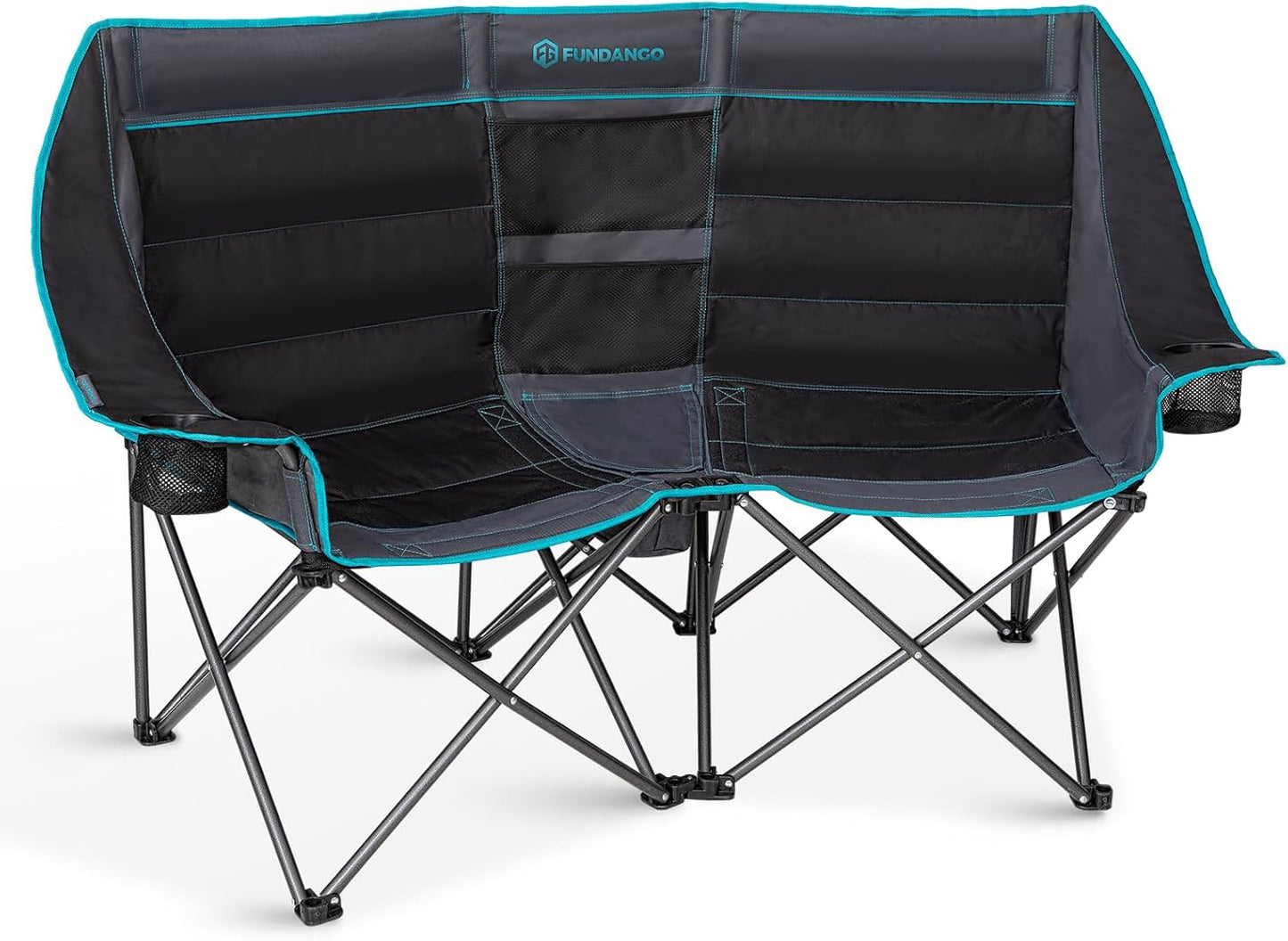 FUNDANGO Double Camping Chair with Cooler for Outdoor Comfort