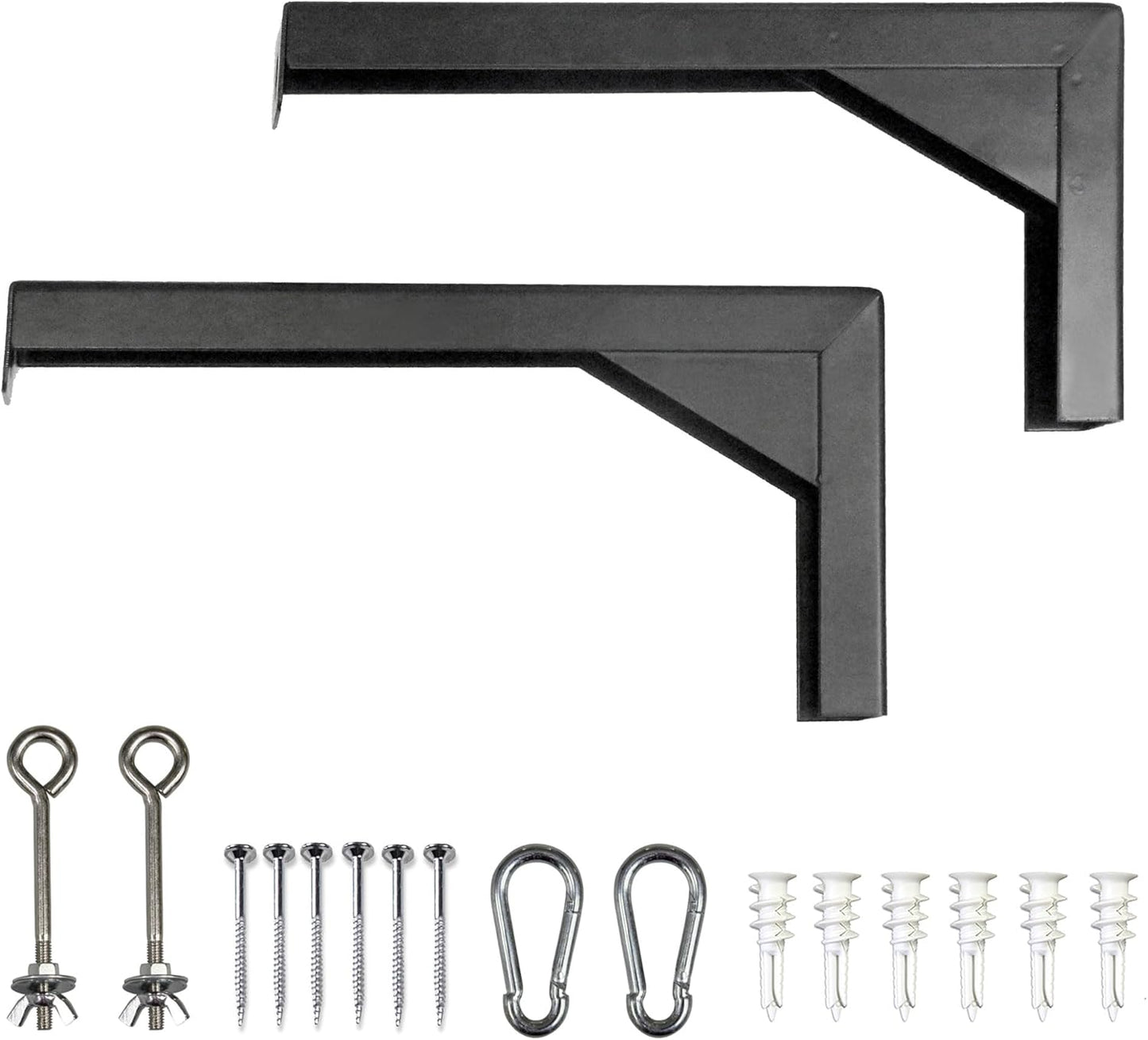 Elite Screens 12in Black Projector Screen L-Brackets for Setup