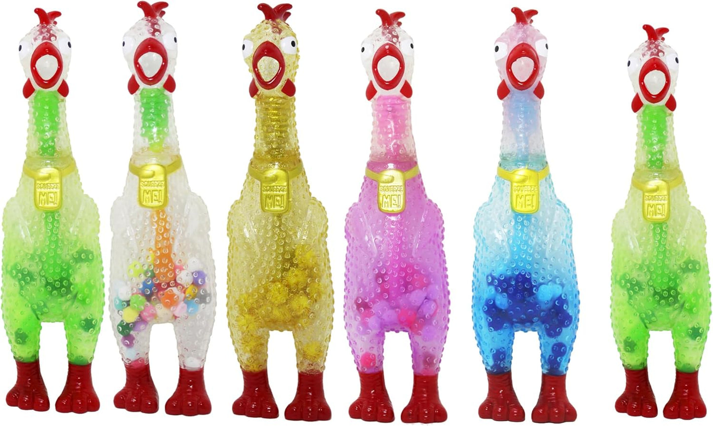 Squeeze Me Rubber Chicken Toy for Kids & Dogs - Hilarious Fun