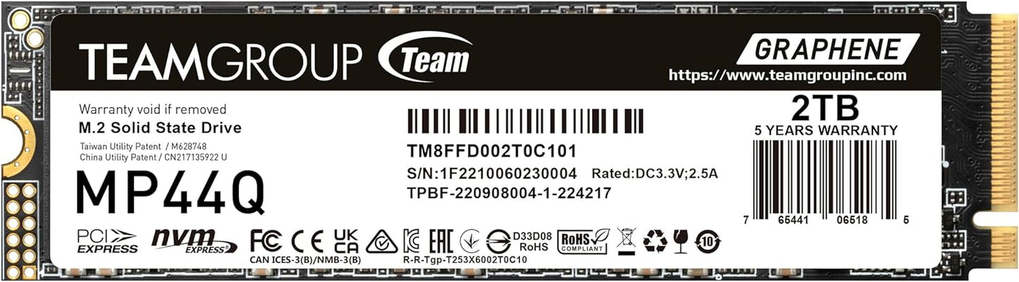 TEAMGROUP MP44Q 2TB PCIe 4.0 SSD with Exceptional Speed