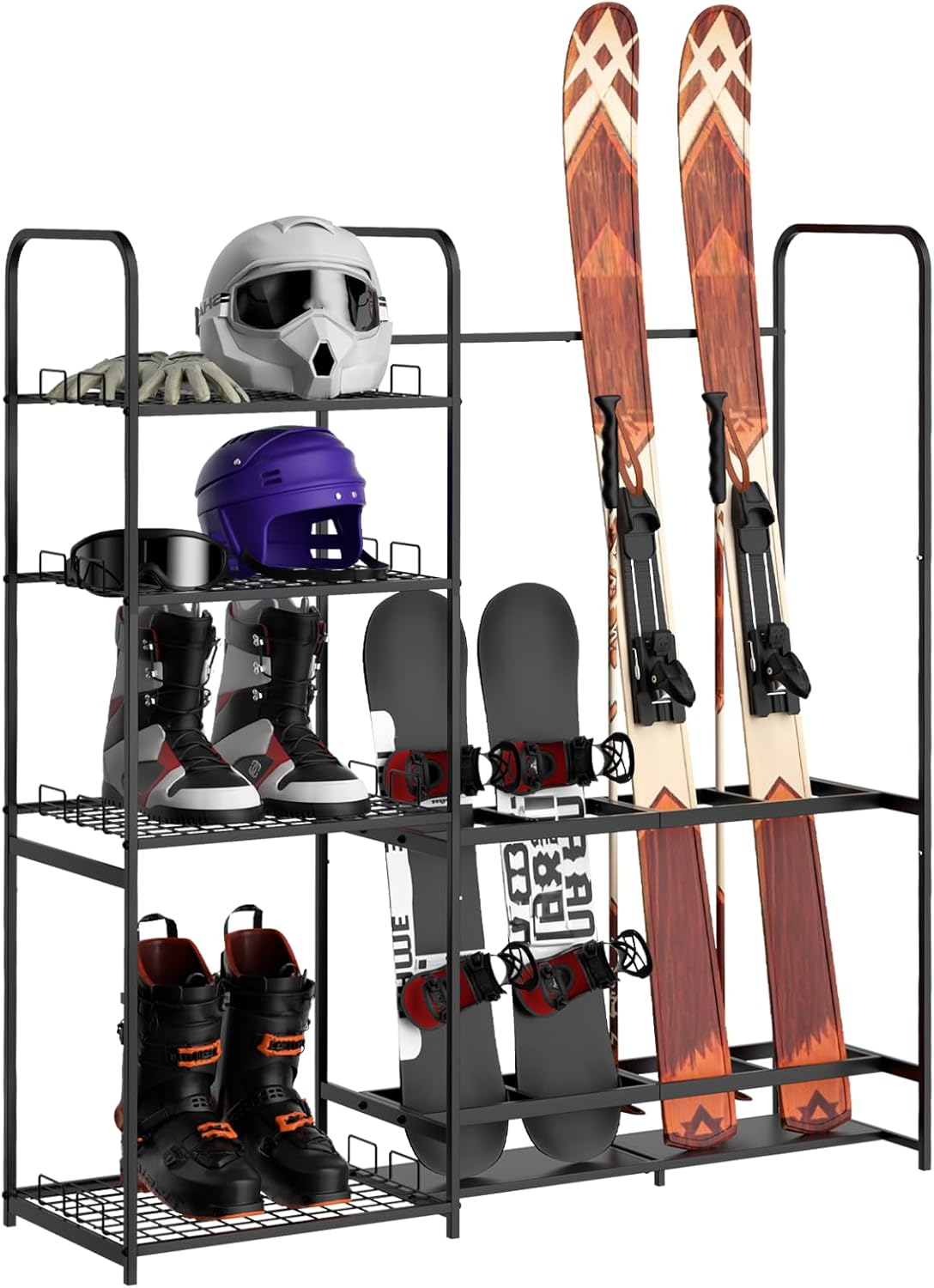Freestanding Metal Ski Rack: Space-Saving Storage