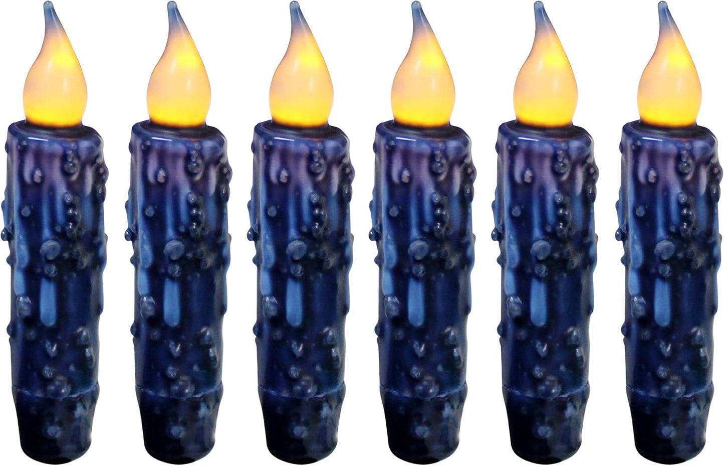 Real Wax Hand Dipped LED Timer Taper Candles for Rustic Decor
