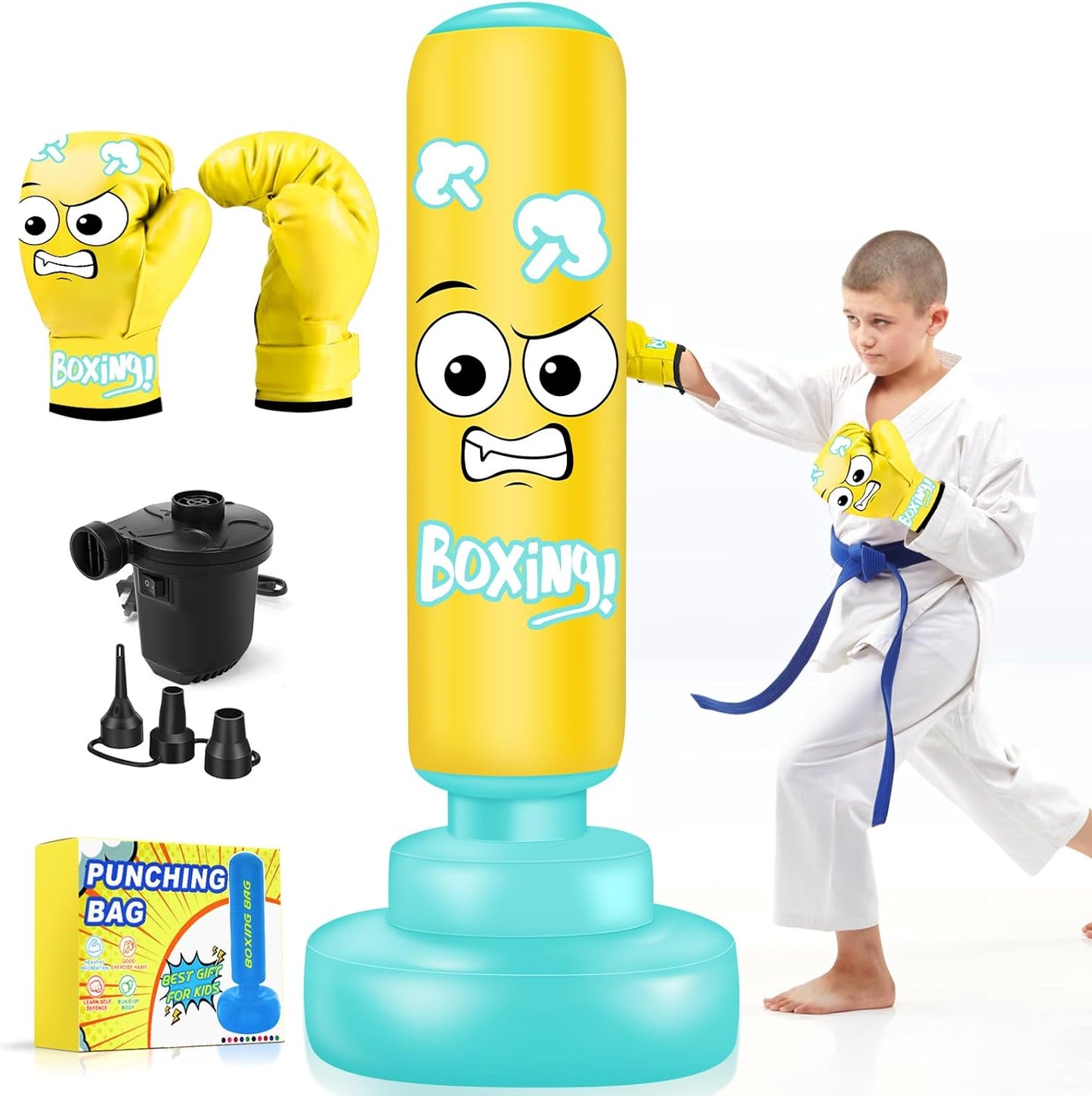 Inflatable Kids Punching Bag Set - Train Like a Champ!
