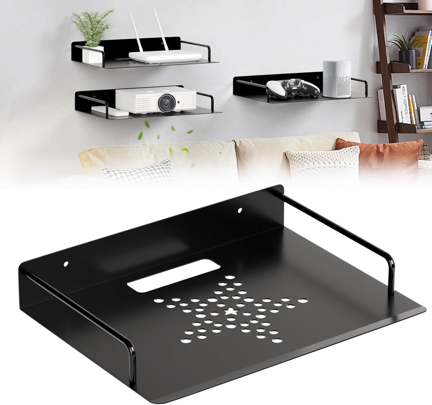 MEEMENG Floating Projector Shelf - Maximize Space