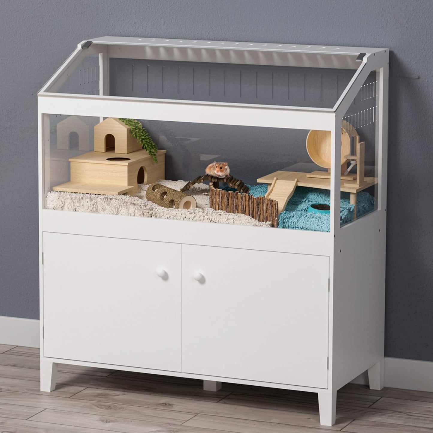 GDLF Hamster Cage with Storage Cabinet for Small Animals