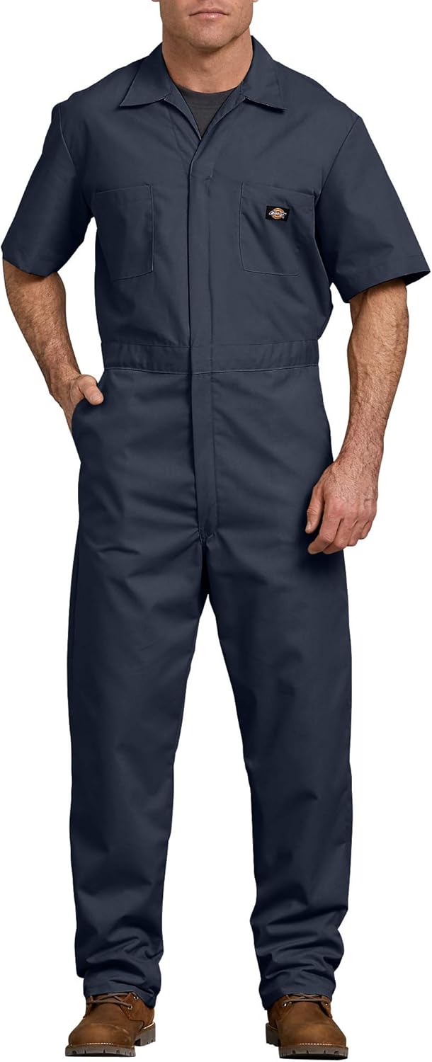 Dickies Men's Short Sleeve Coverall Zipper Front Work Jumpsuit