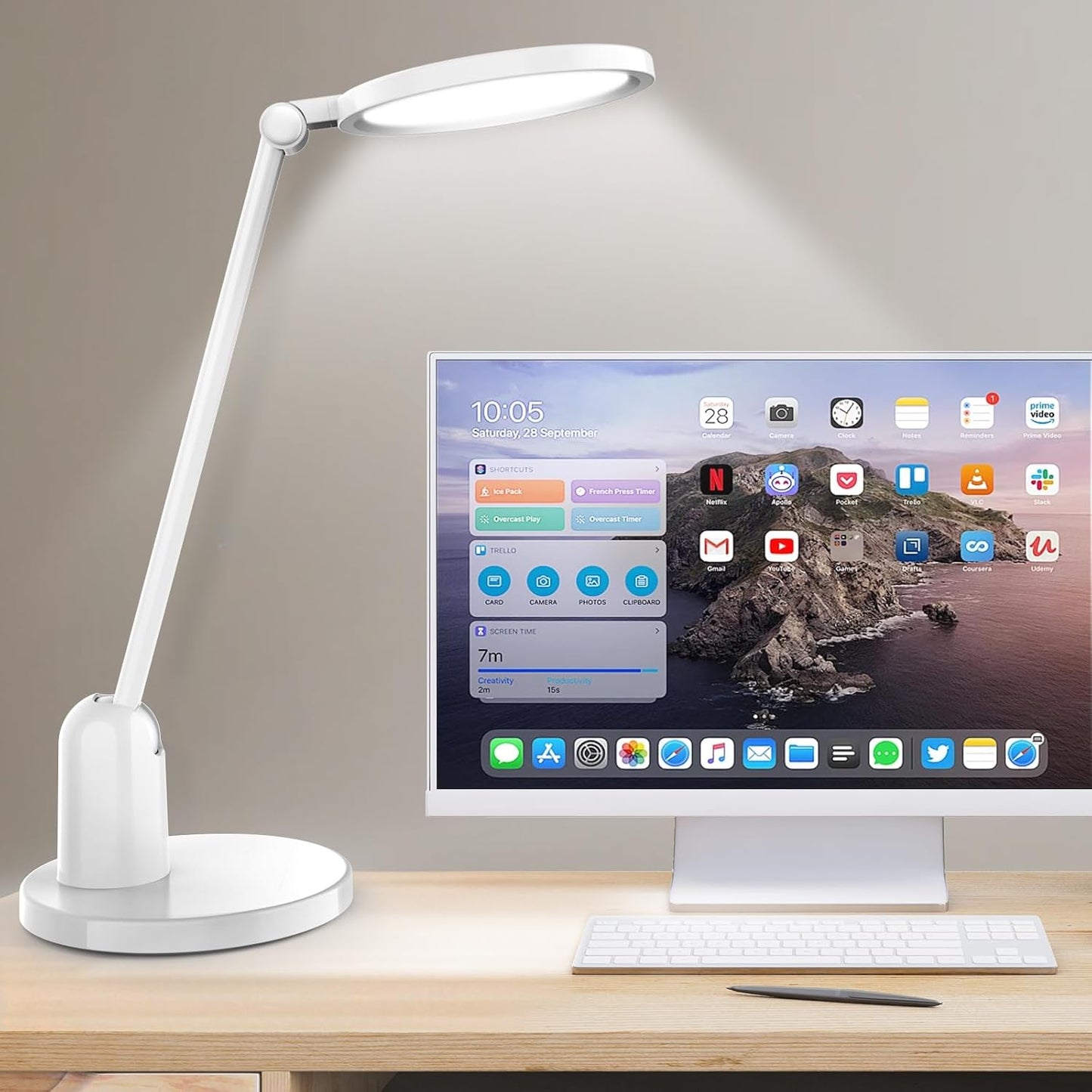 Kitloo Eye-Caring Desk Lamp: 1000LM Brightness, Stepless Dimming