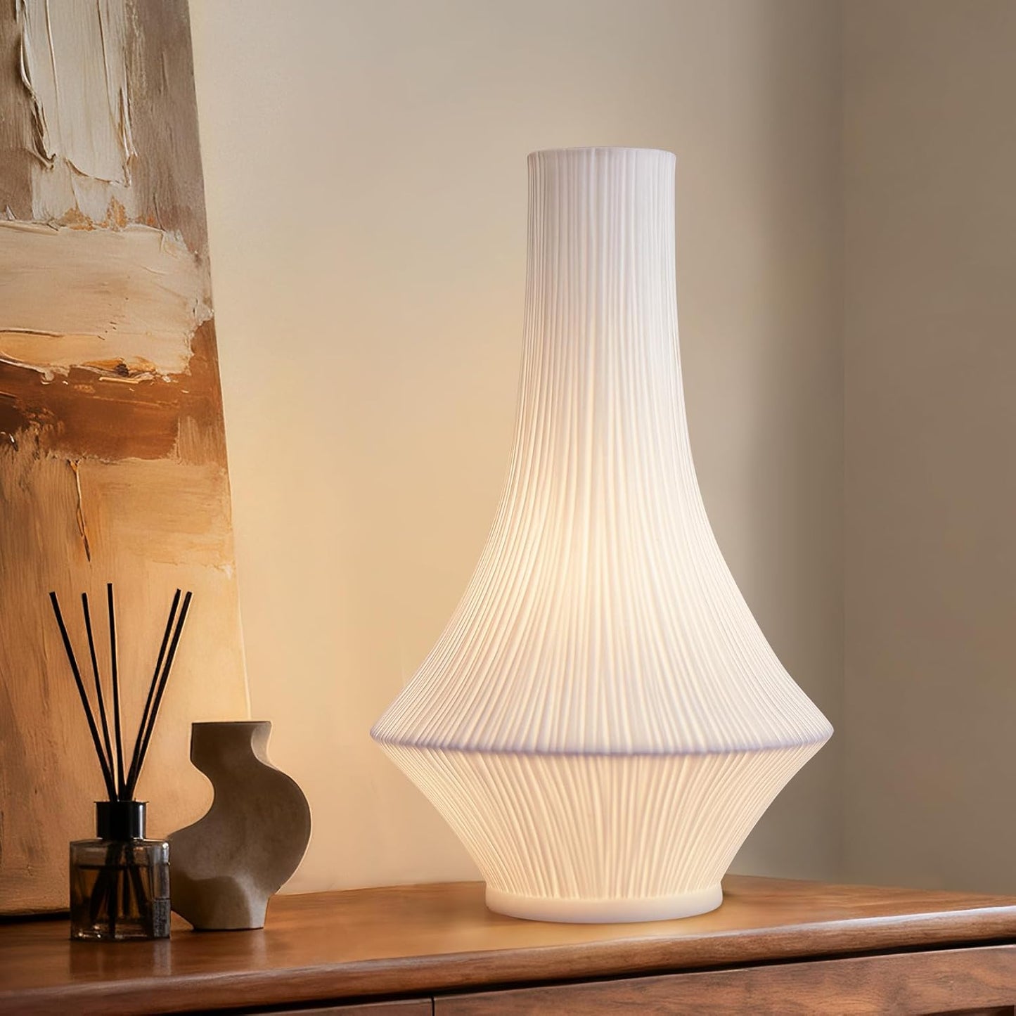 RONDURE 12.3in Modern Ceramic Table Lamp for Home Decor