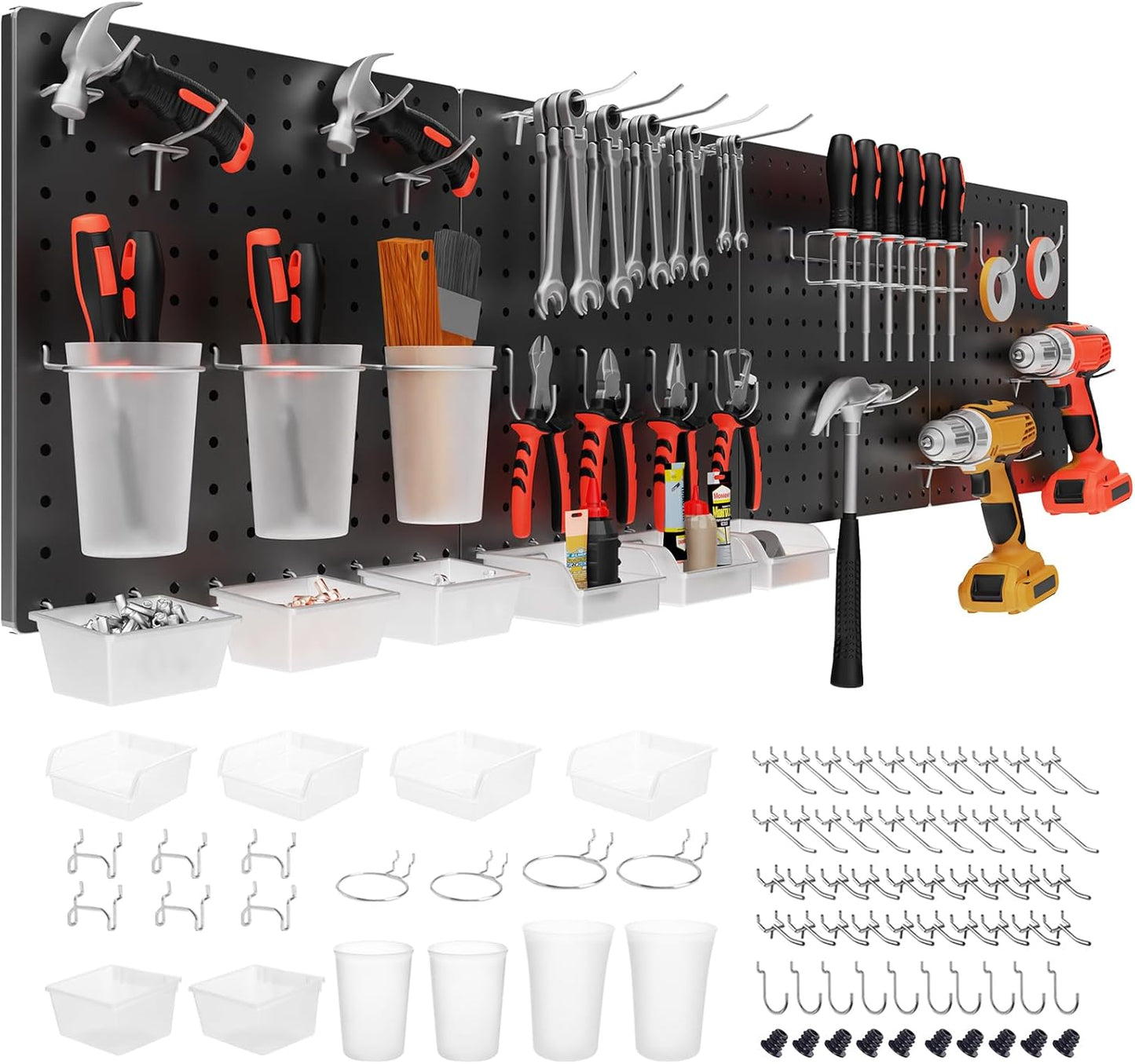 Heavy Duty Pegboard Wall Organizer Kit for Efficient Storage