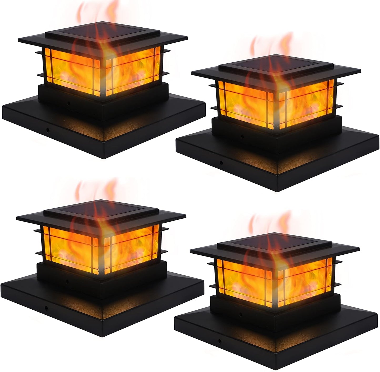 Dynaming Solar Post Cap Lights with Flickering Flame Effect