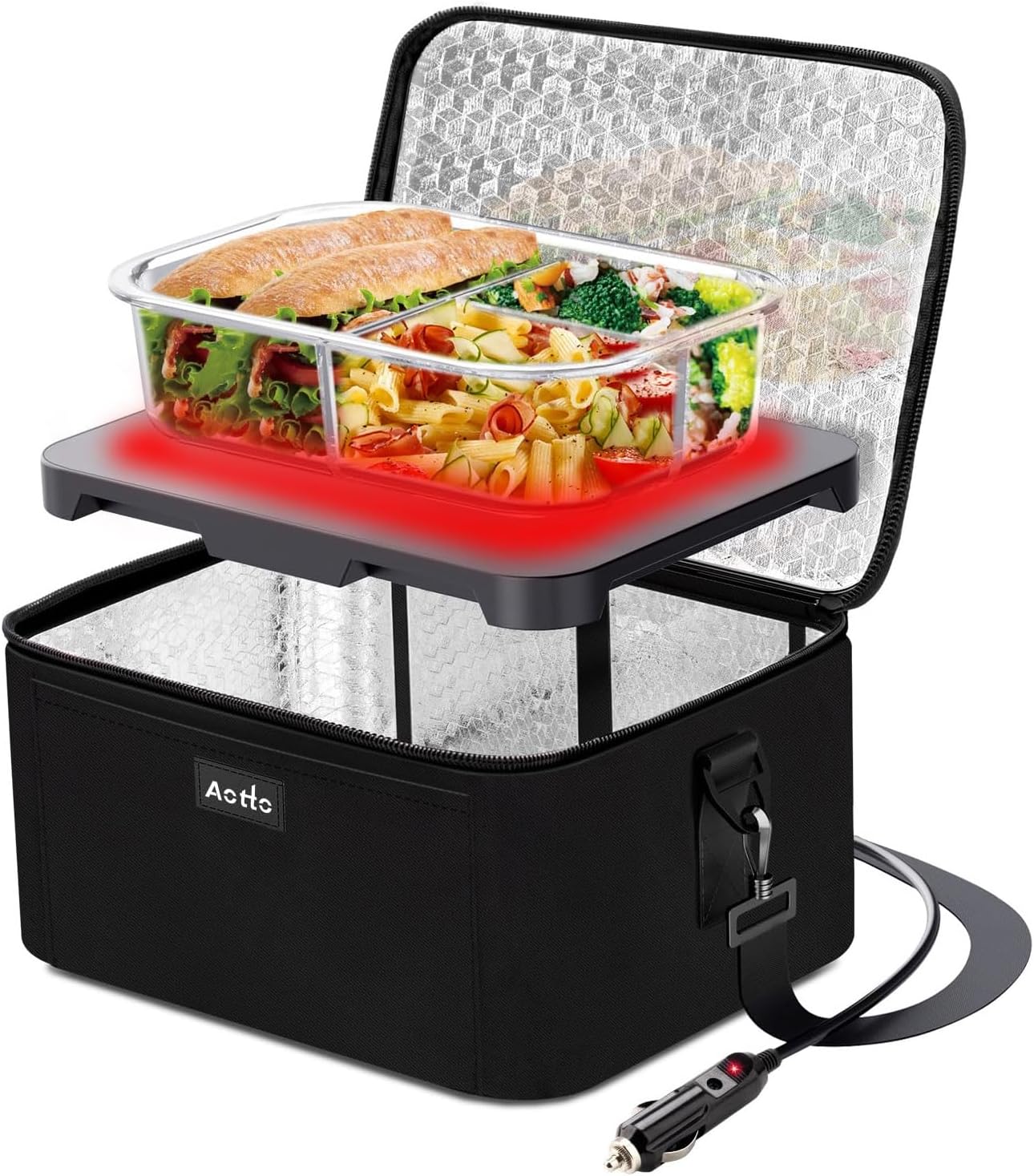 Aotto 2-in-1 Car Food Warmer - Heat & Eat On-The-Go!