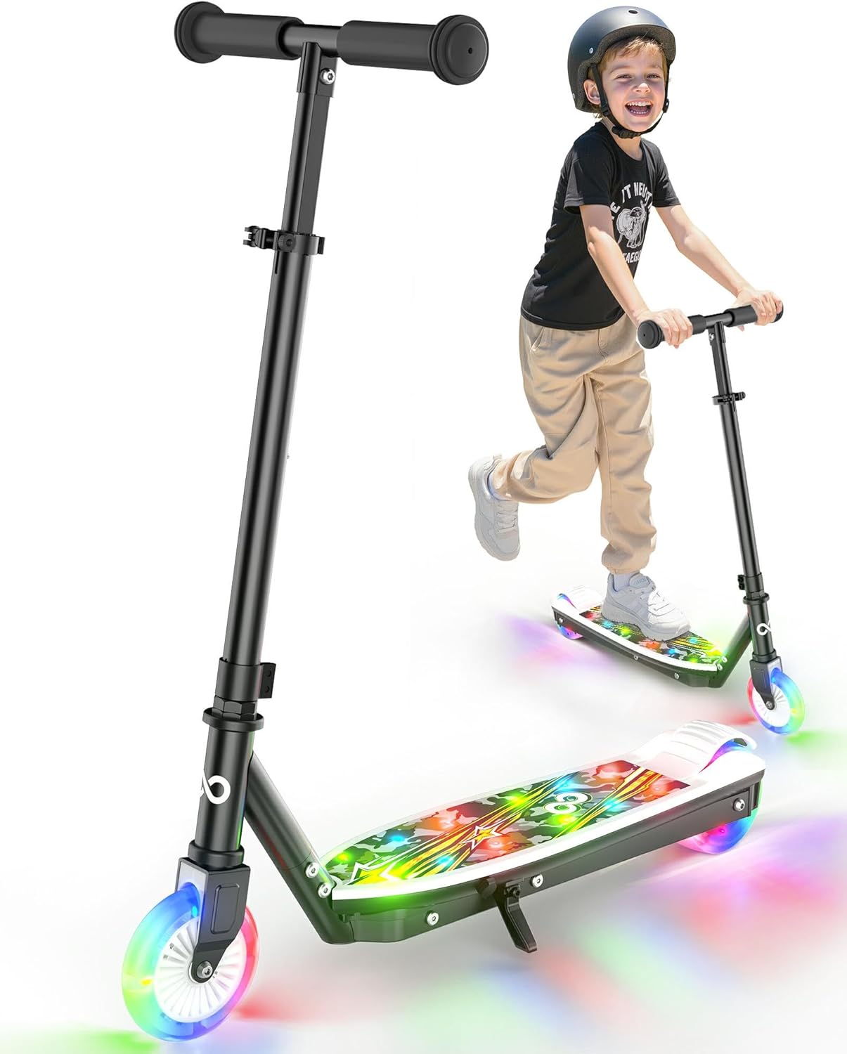 Gyroor Kids Electric Scooter with LED Lights for Safe Fun