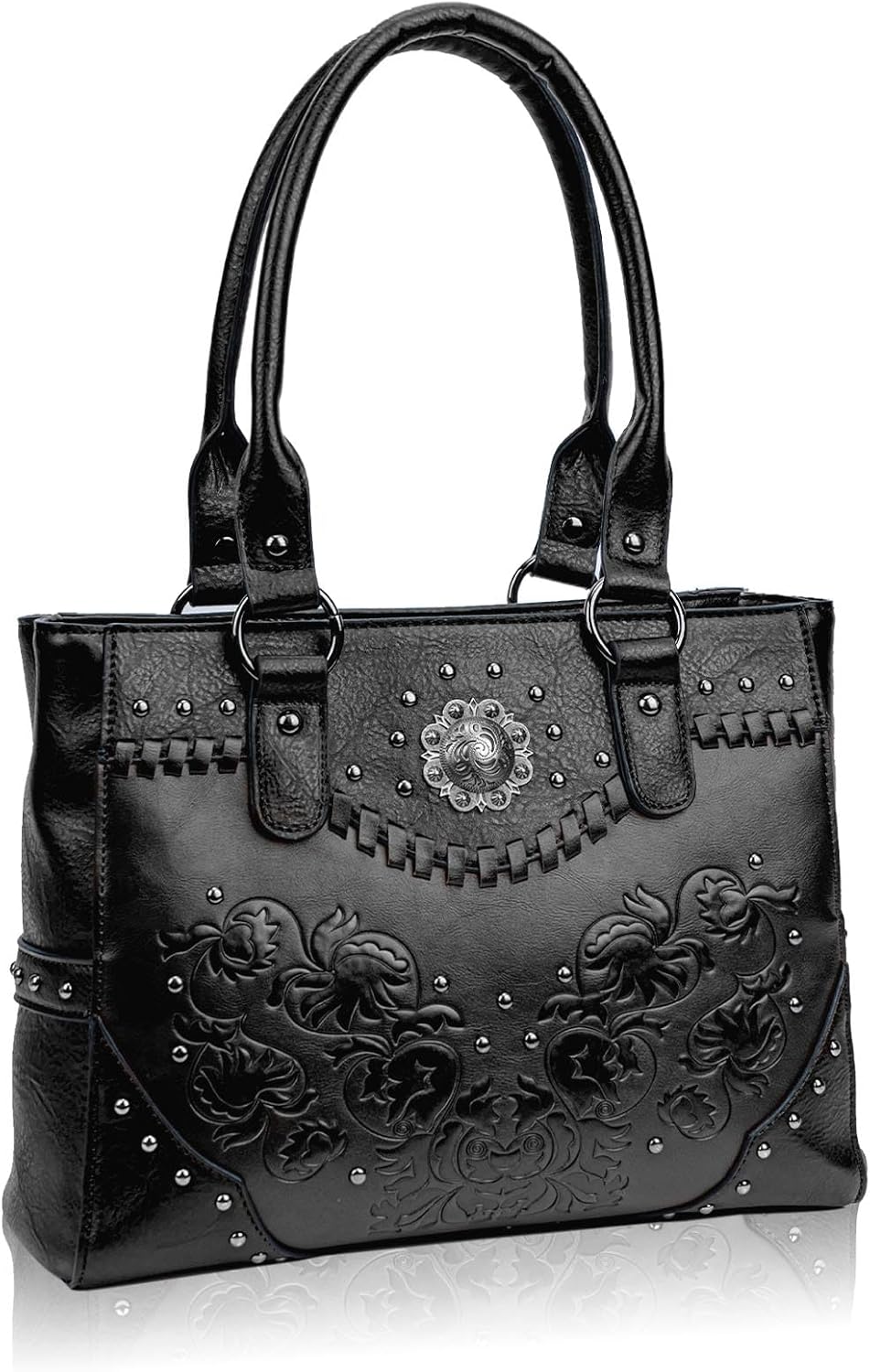 Large Western Tote Bag for Women with Vintage Embossed Design