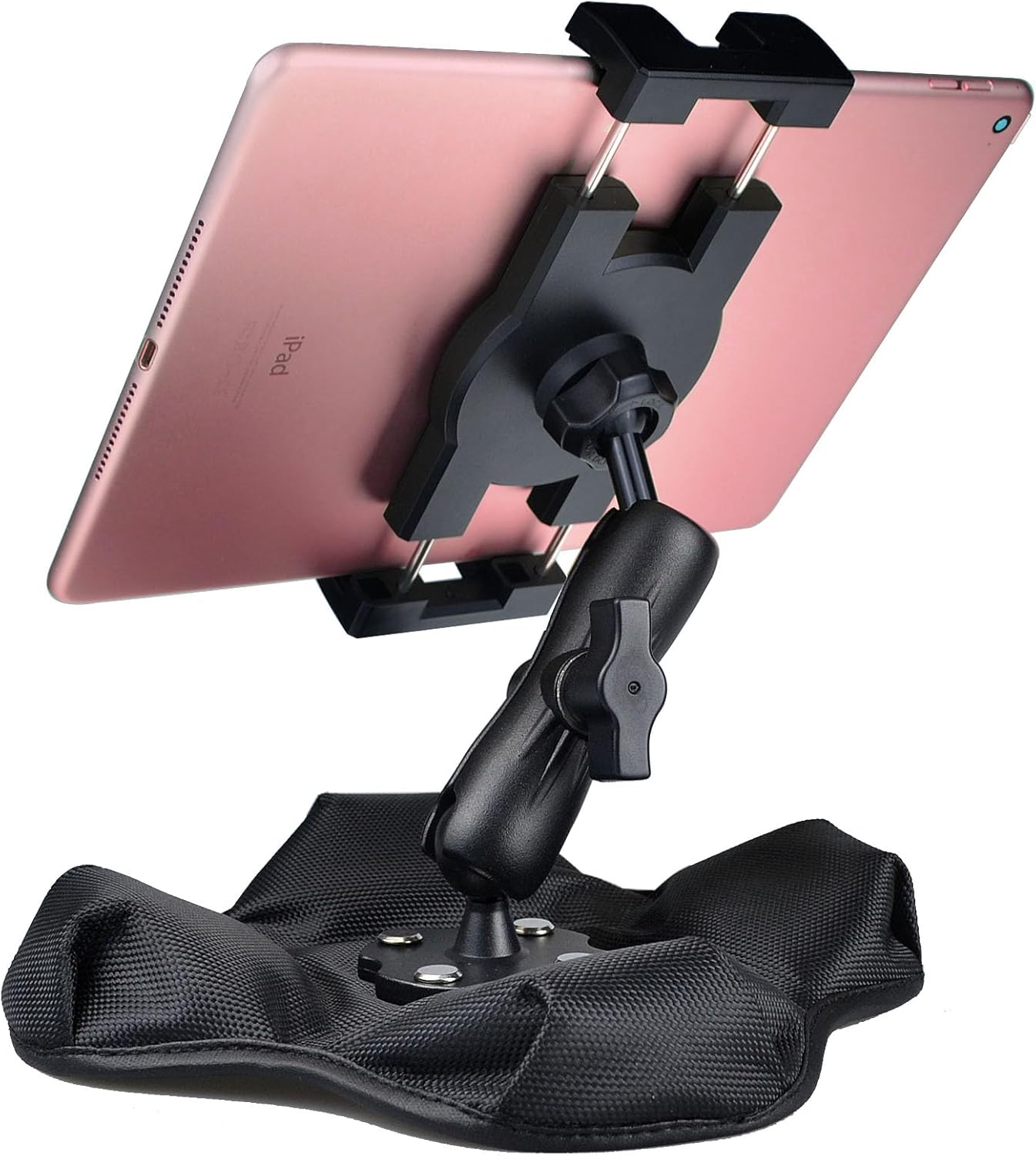 Tablet Stand for Desk with Adjustable Arm and Weighted Base