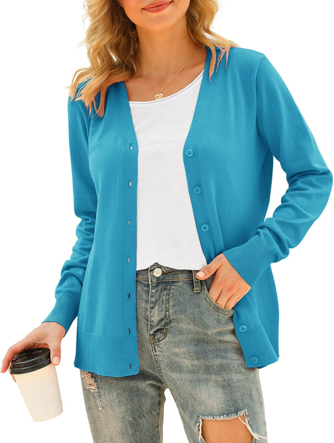VIISHOW Women's V Neck Button Down Cardigan Sweater for All