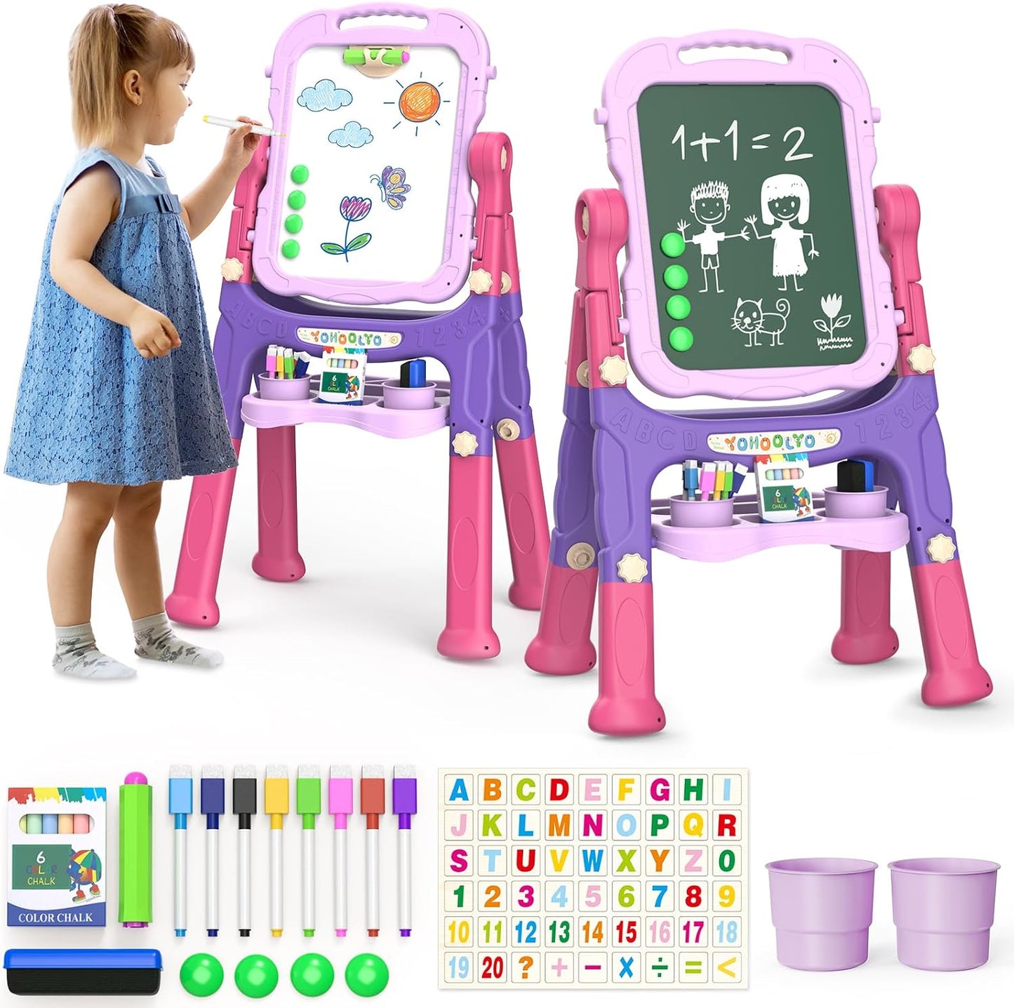 Kids Easel for Creative Play - Double Sided Art Easel for Kids