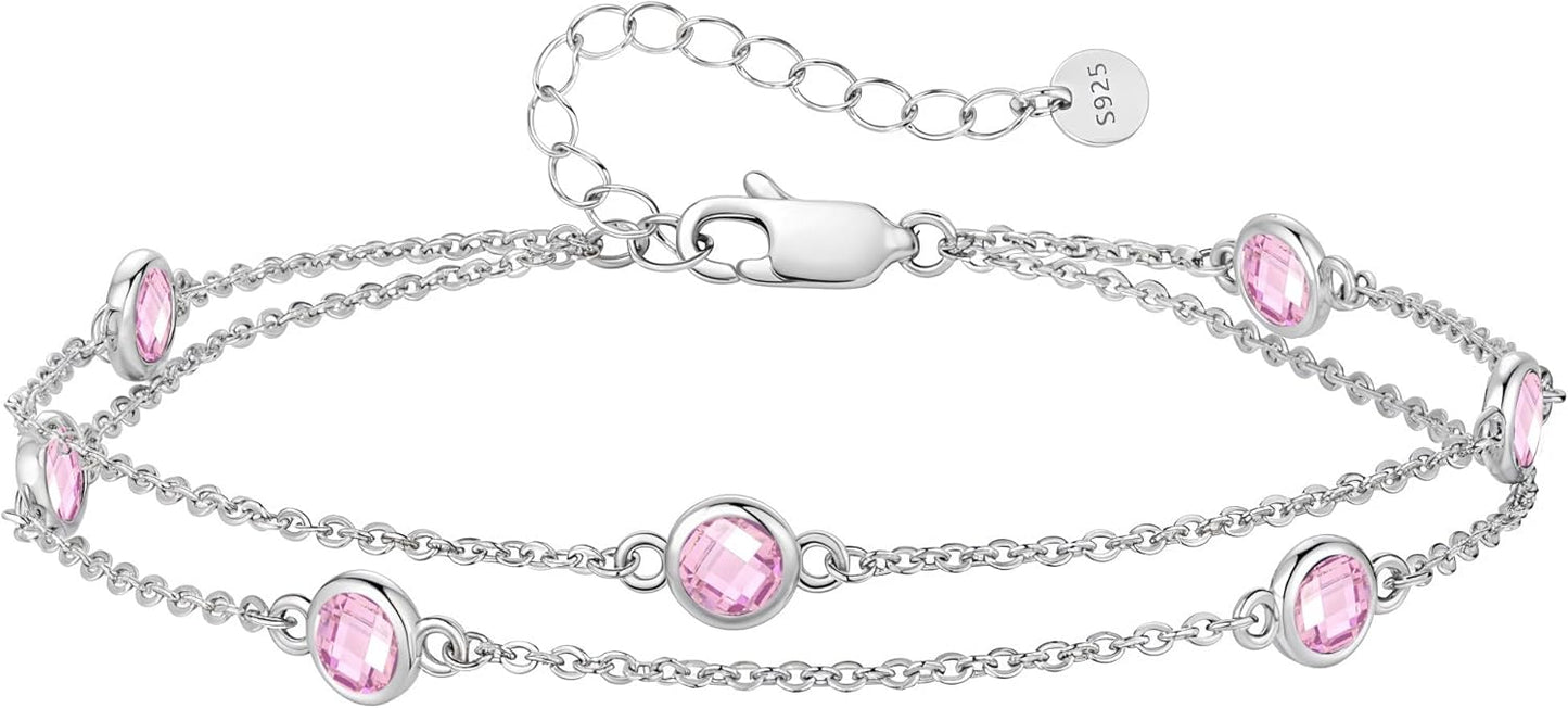 LOUISA SECRET Birthstone Bracelets for Women in Sterling Silver