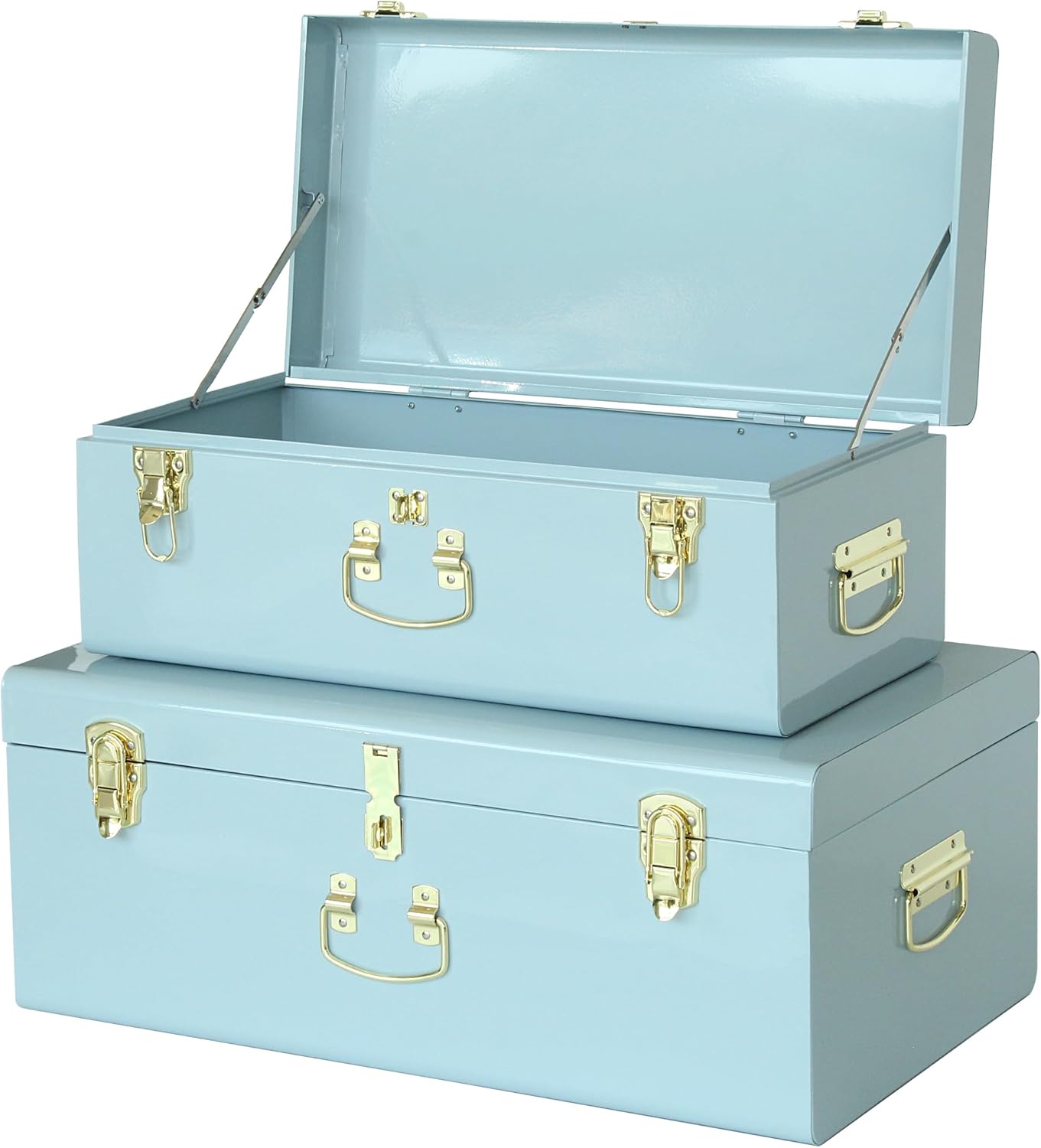 Vixdonos Metal Trunk Decorative Storage Box Set for Dorms