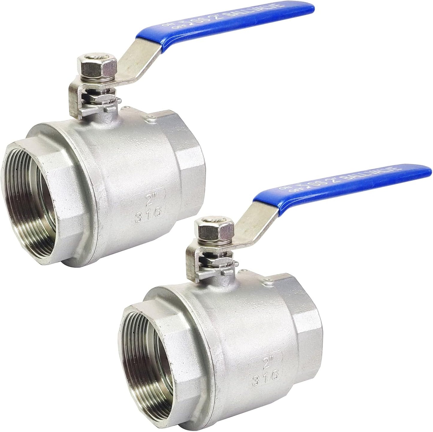 2PCS 2in Full Port Ball Valves for Water, Oil, and Gas Use