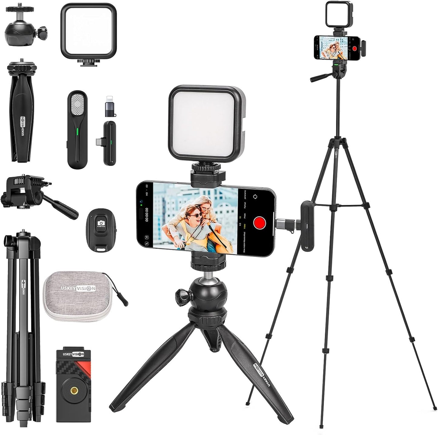 Upgraded Vlogging Kit with Wireless Lavalier Microphone for Creators
