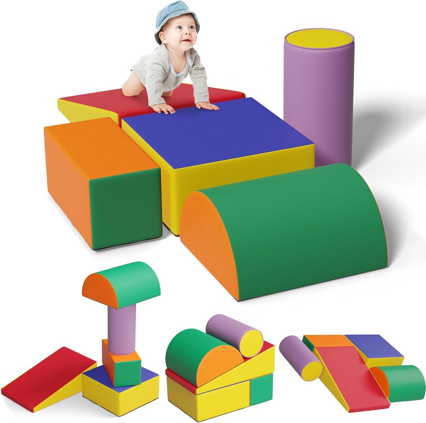5 Pcs Foam Climbing Blocks for Toddlers - Soft Play Set
