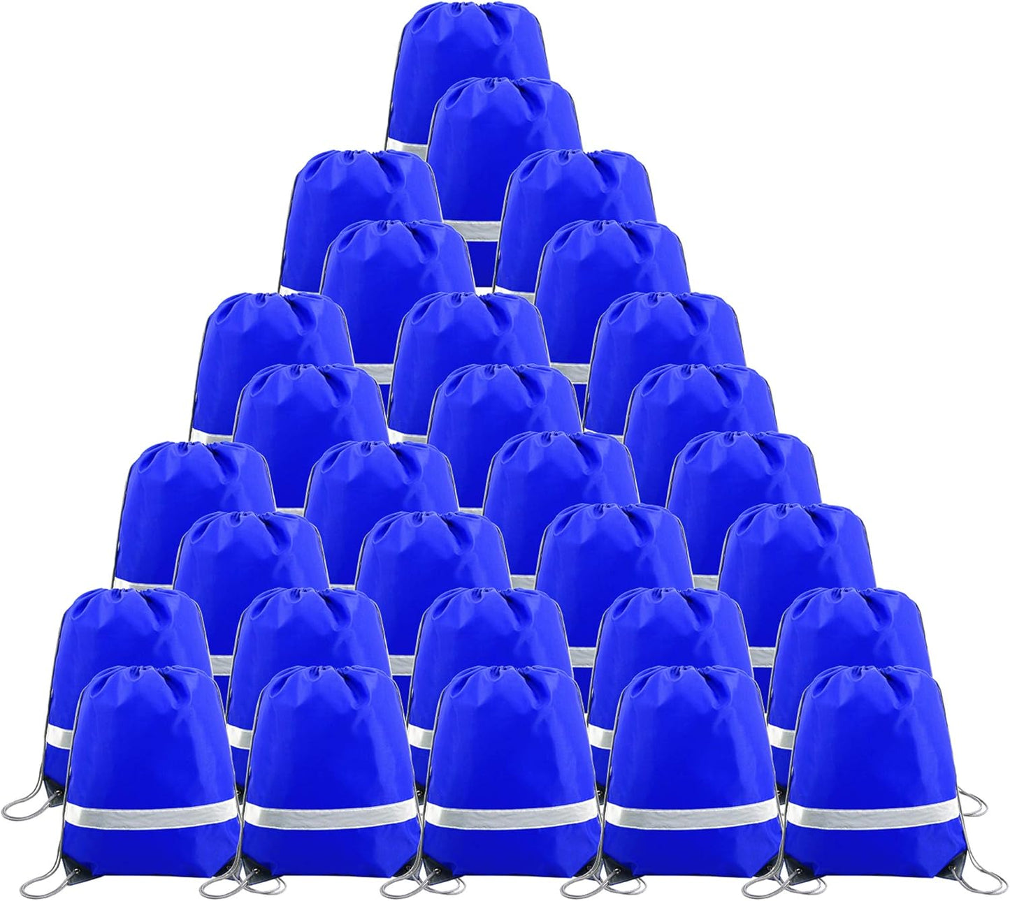 BeeGreen 30 Pieces Royal Blue Drawstring Backpacks for Sports