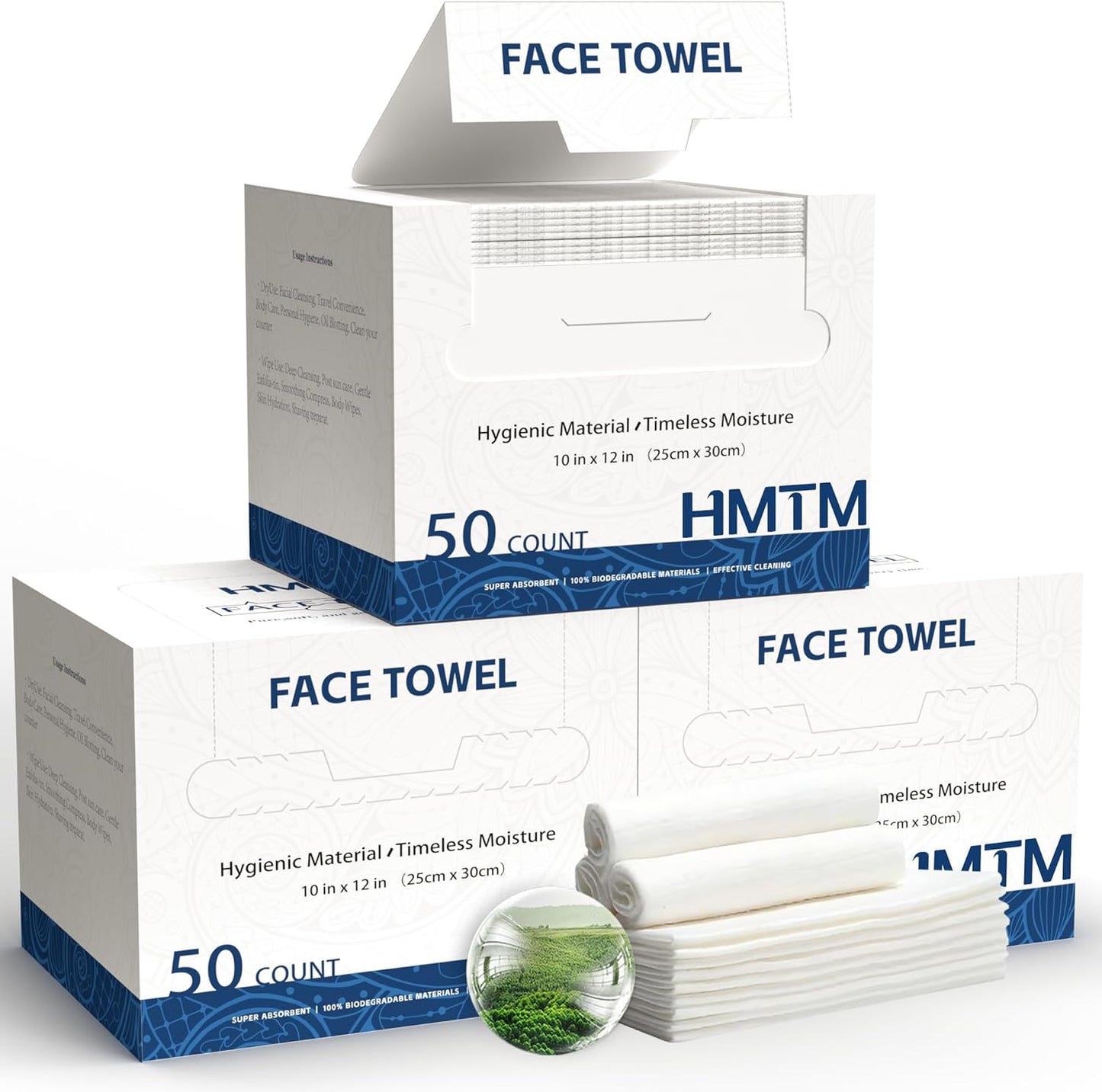 HMTM Face Towels: Soft, Absorbent, Biodegradable Cleansing