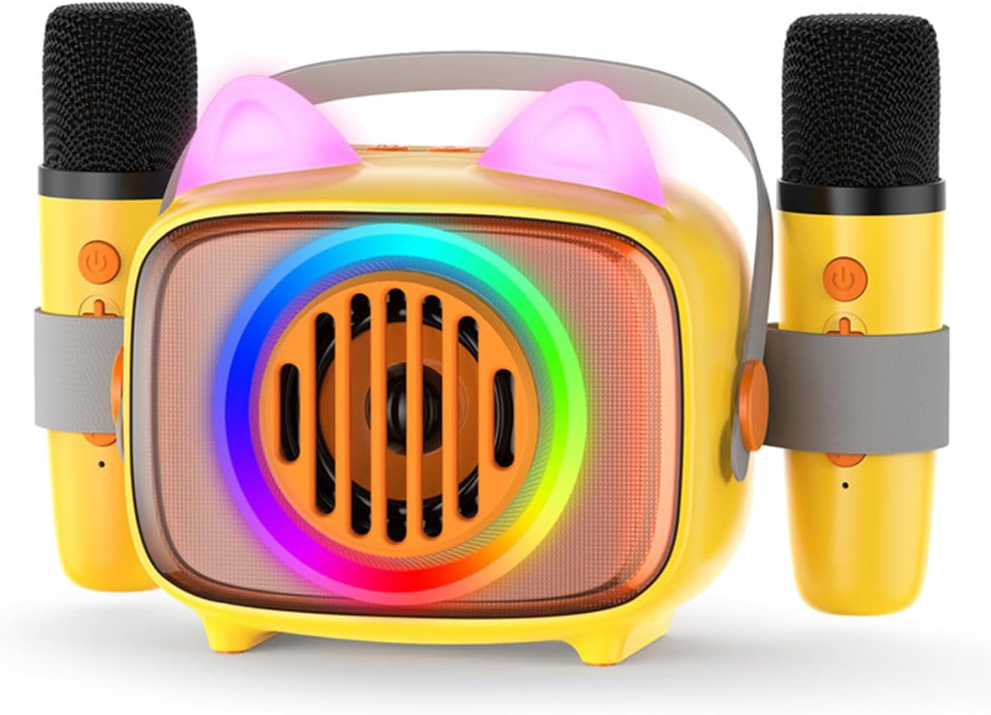 Portable Kids Karaoke Set with 2 Mics & Lights