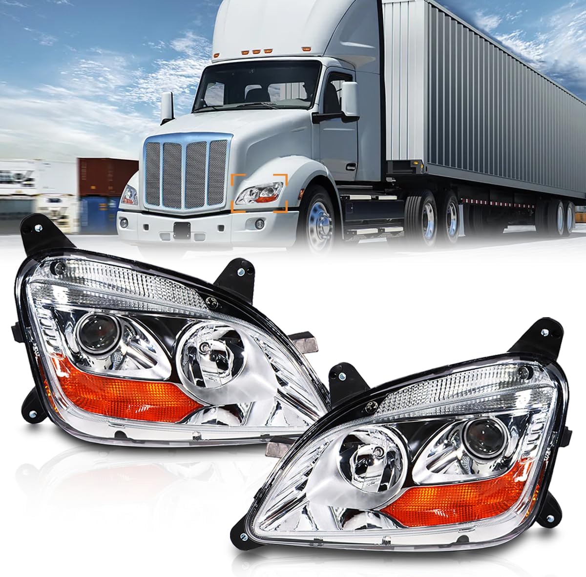 Projector Headlight Assembly for 2011-2023 Peterbilt Trucks