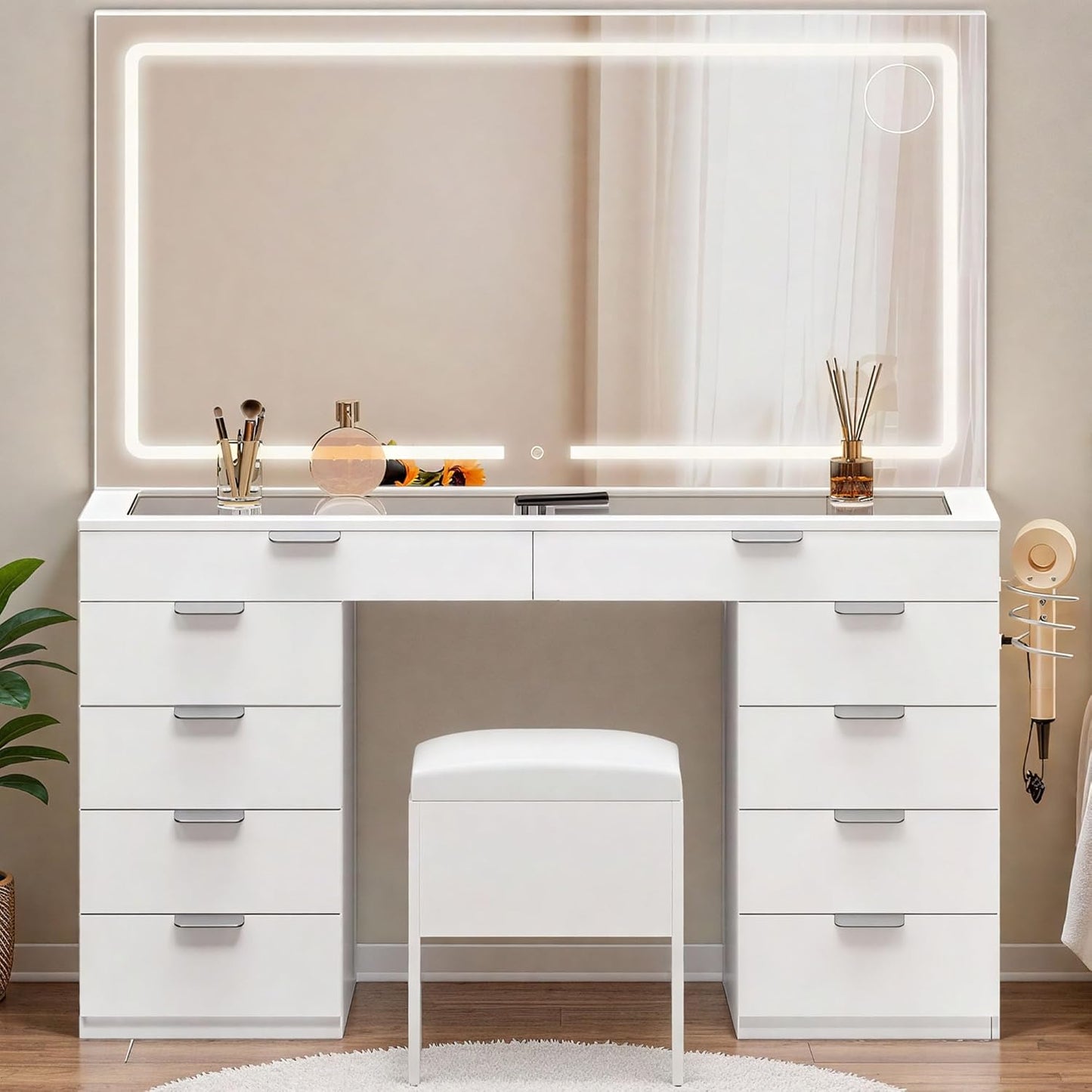 DWVO Makeup Vanity with LED Mirror and Charging Ports Review
