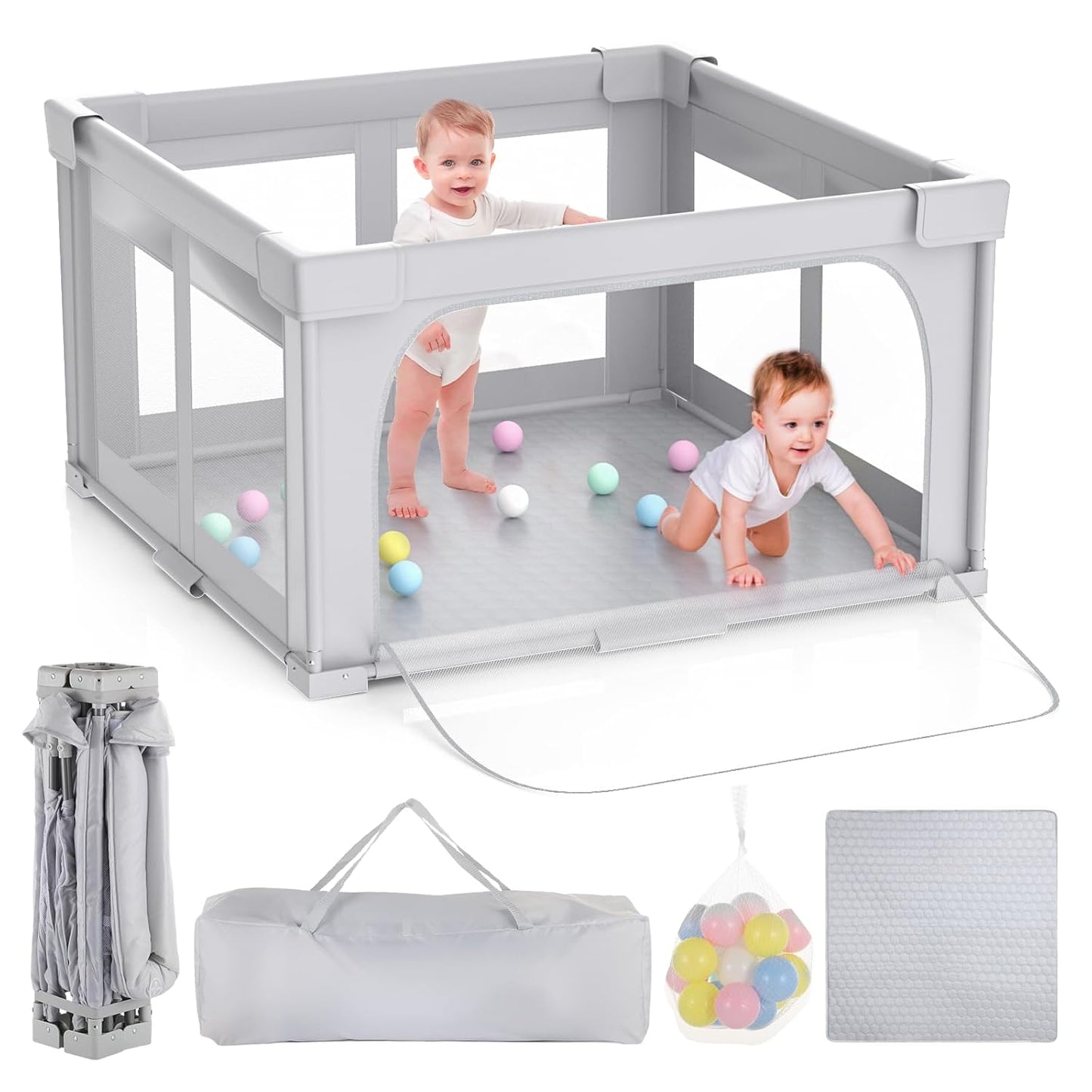 Joyibay Baby Playpen 47x47 Foldable Playpen for Toddlers