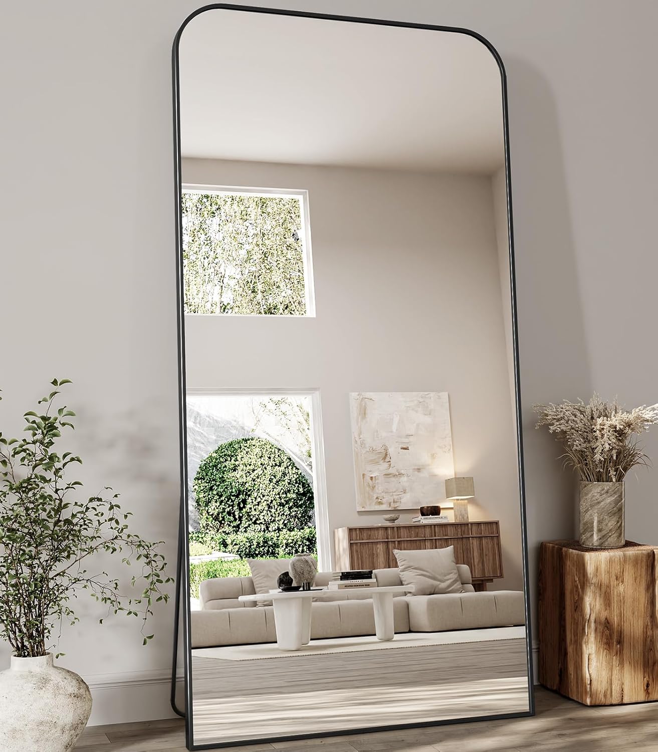 Koonmi Full Length Mirror 78x35 Stylish Floor Mirror with Stand