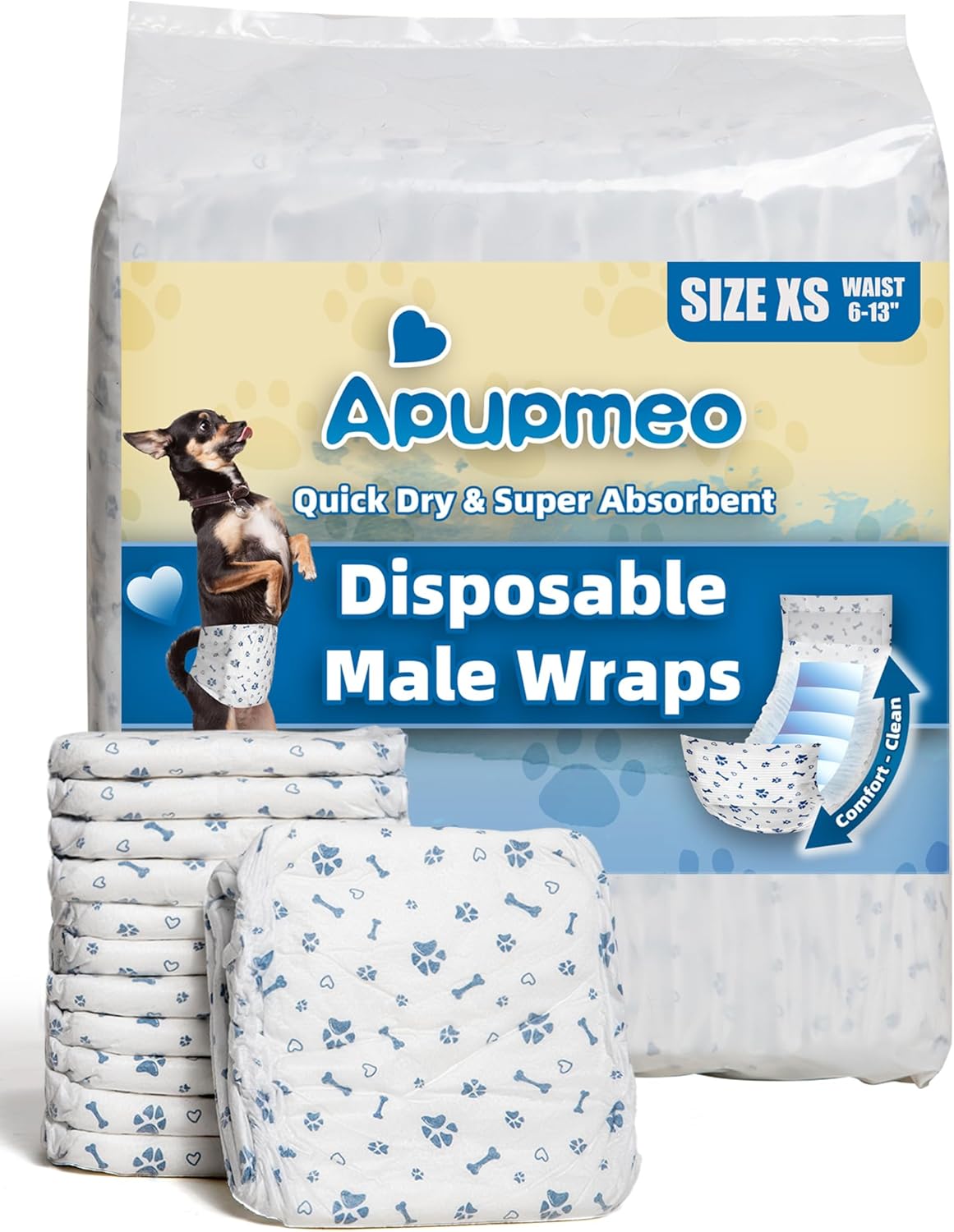 Super Absorbent Disposable Diapers for Male Dogs
