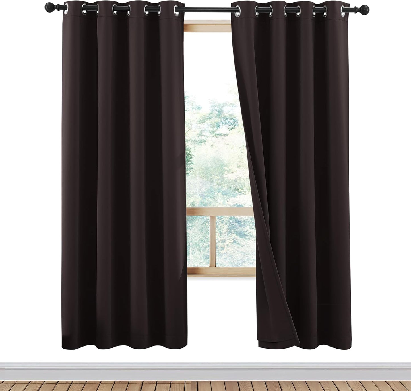 NICETOWN 100% Blackout Window Curtain Panels for Total Darkness