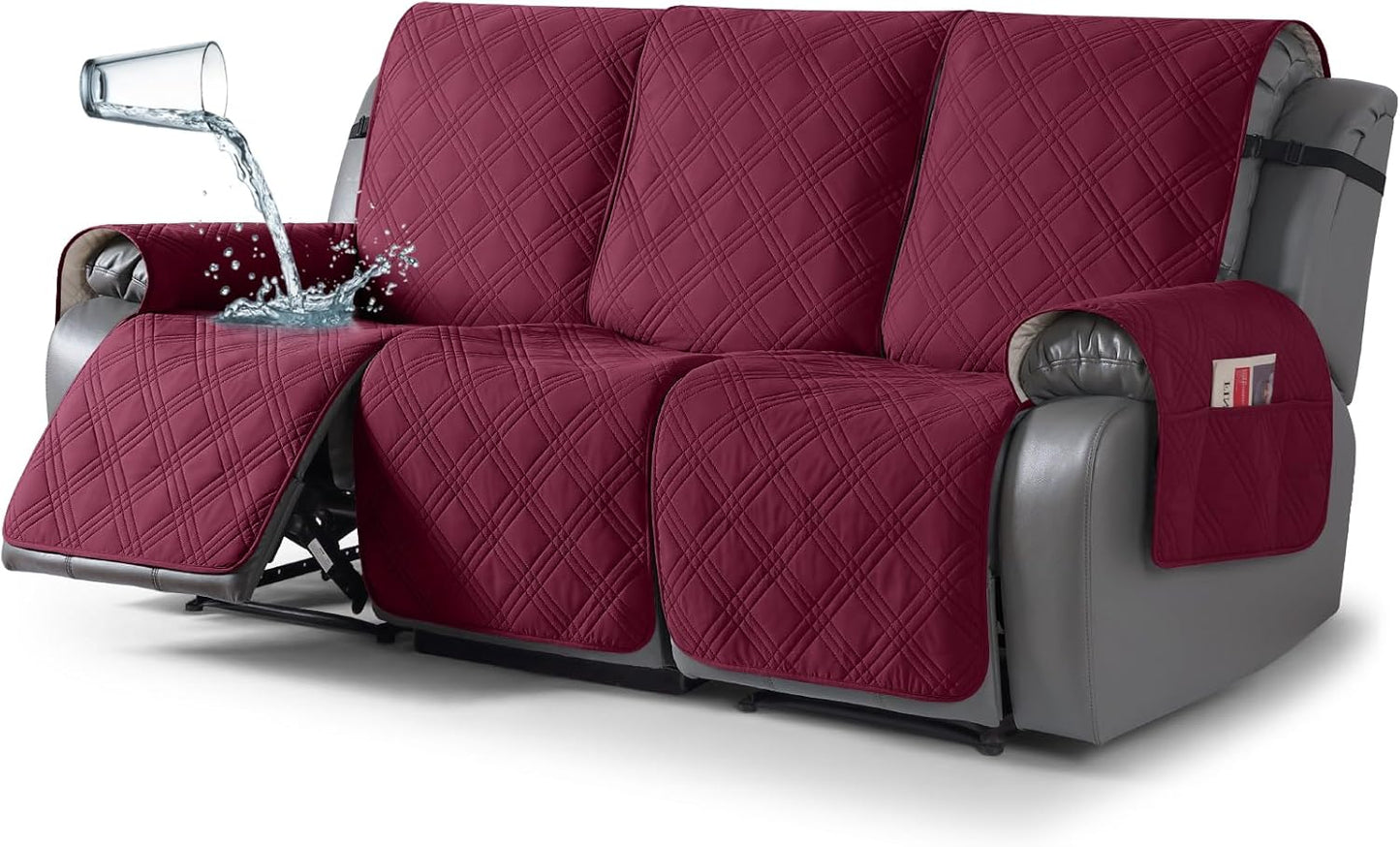 TAOCOCO Waterproof Recliner Sofa Covers for 3 Seater Couches