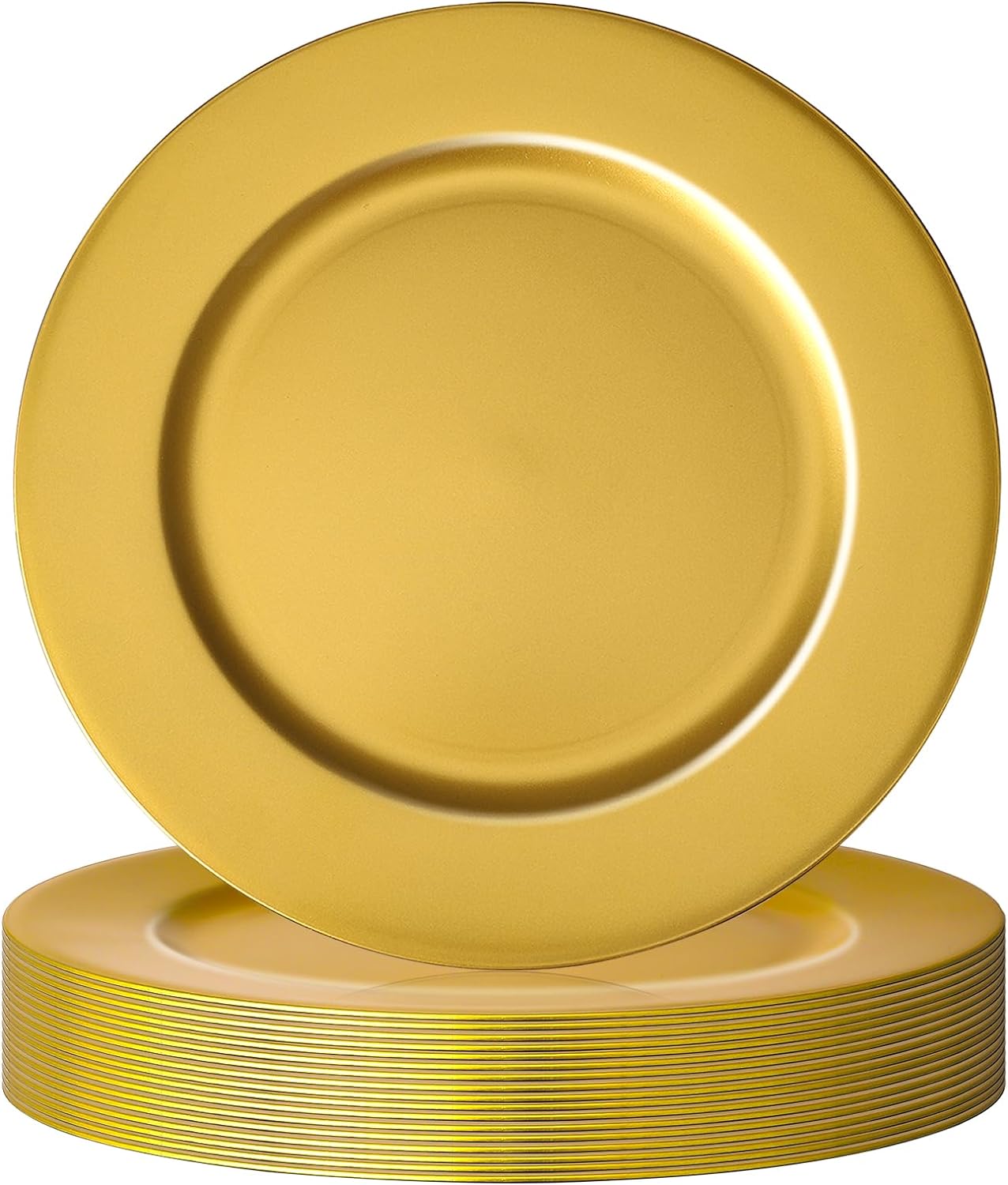 Shimmer with Style: 18 Pcs Gold Charger Plates - Perfect for Events!