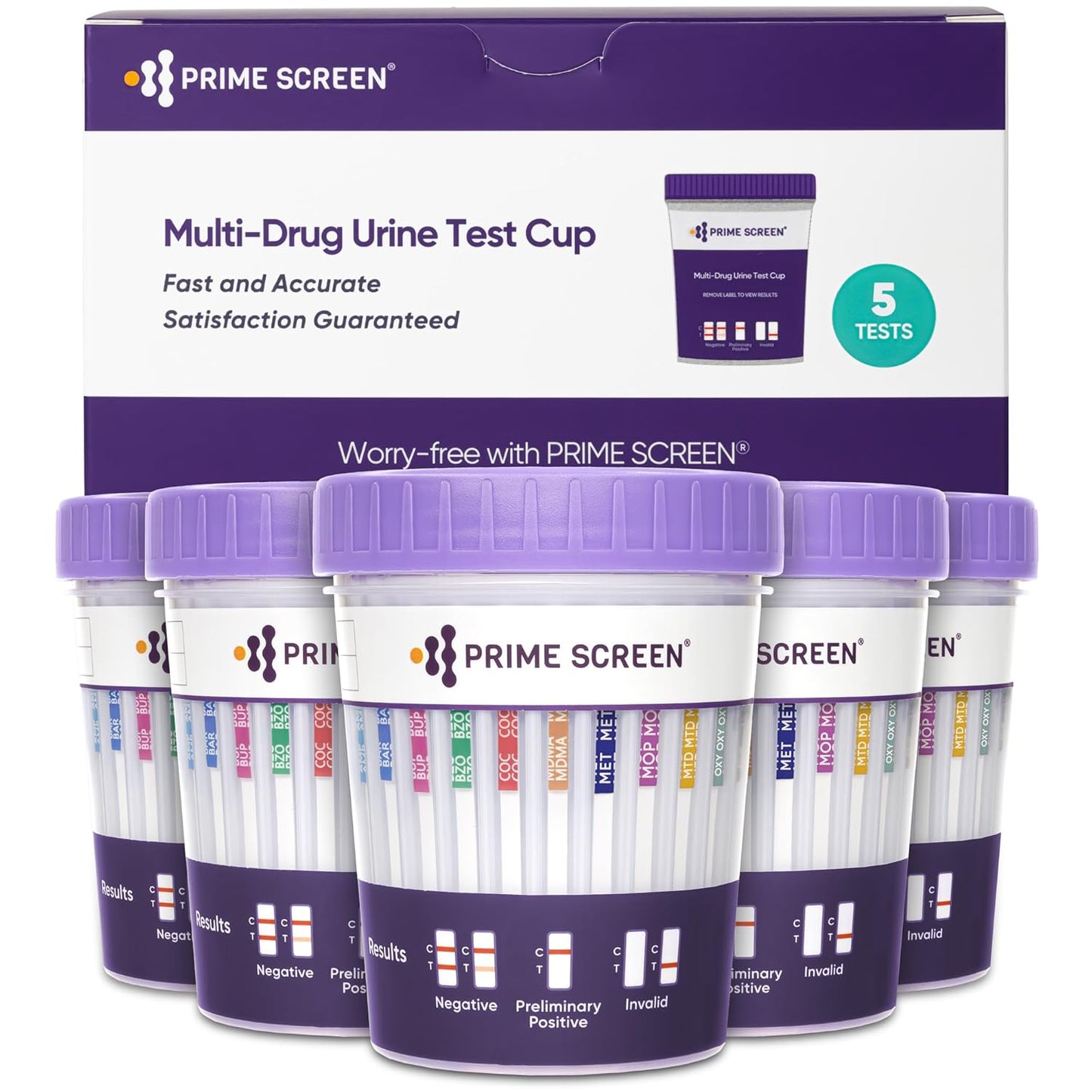 Prime Screen Multi Drug Urine Test Cup 18 Panel Kit for Home Use