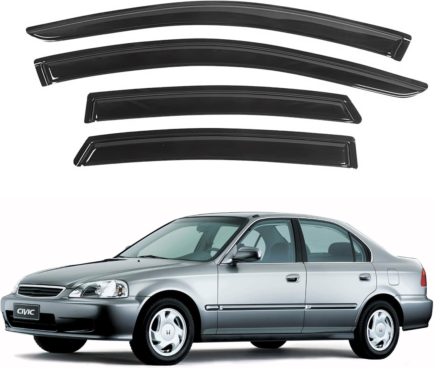IG Window Visor for Honda Civic Sedan 1996-2000 - Durable Rain Guard