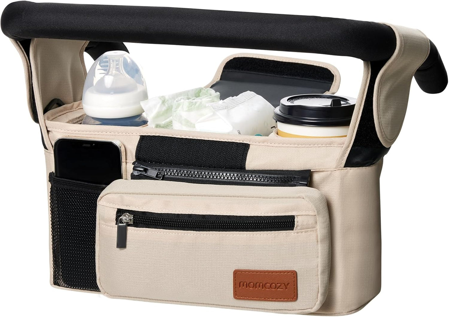 Momcozy Universal Stroller Organizer with Insulated Cup Holder